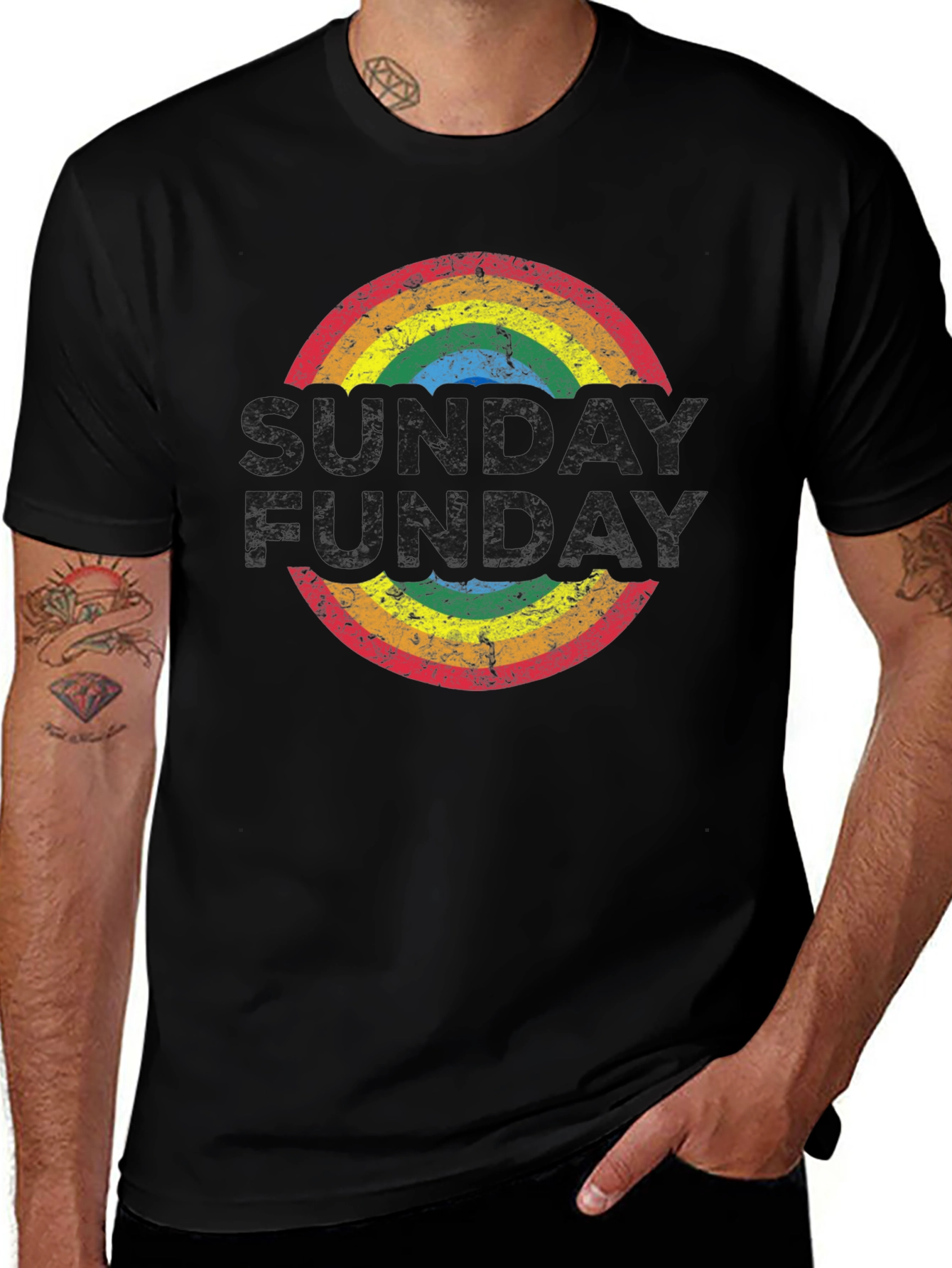 Retro Rainbow T-Shirt: Groovy Fun-Day Design