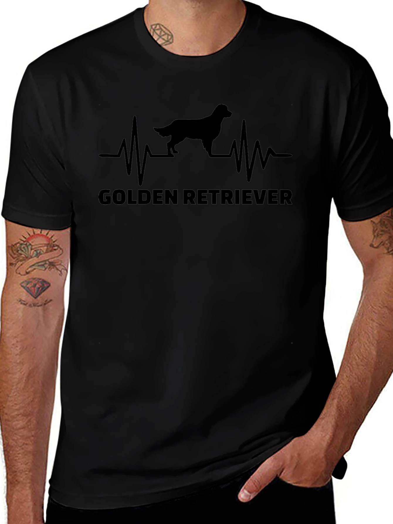 Golden Retriever Heartbeat T-Shirt Dog Lover Tee