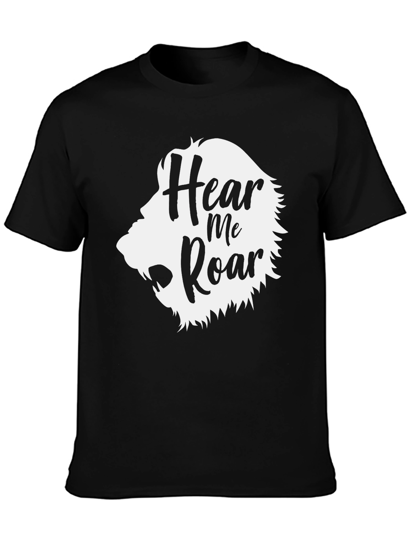 Hear Me Roar Lion Graphic Tee - Black