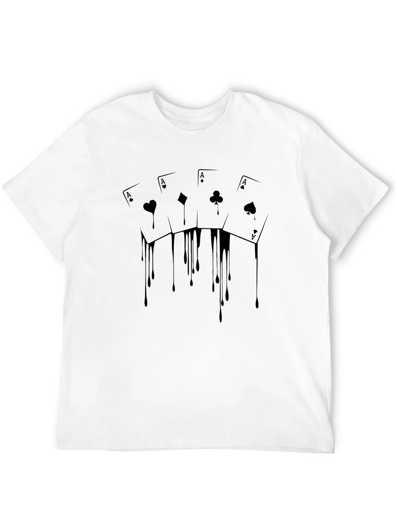 Ace Drip Black T-Shirt - Poker Card Graphic Tee
