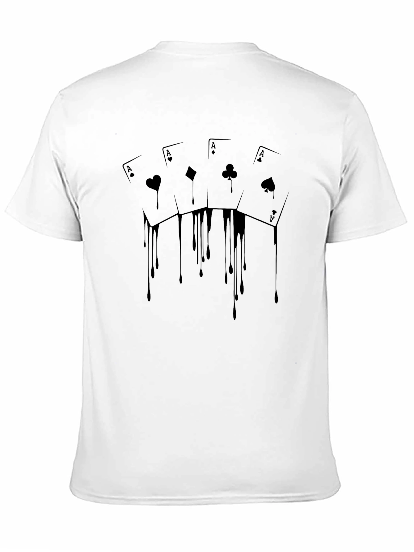 Ace Drip Black T-Shirt - Poker Card Graphic Tee