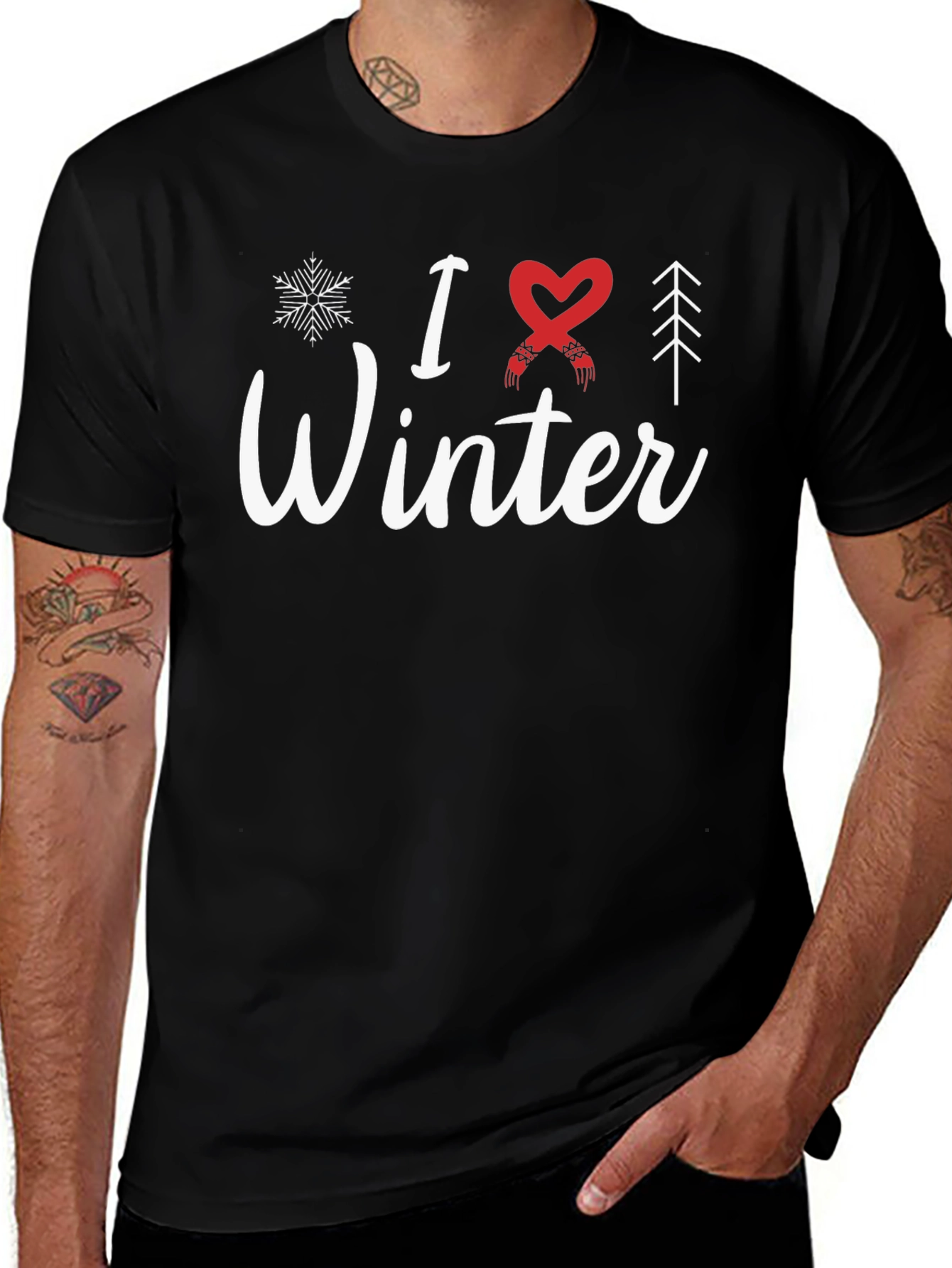 I Love Winter Graphic T-Shirt - Holiday Season Apparel