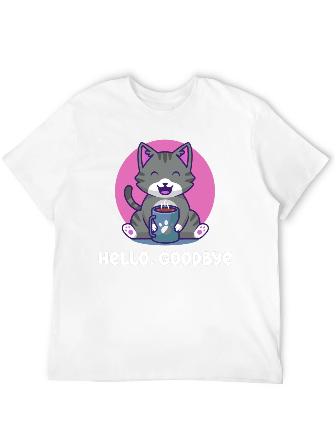 Cat and Coffee T-Shirt - Hello. Goodbye.