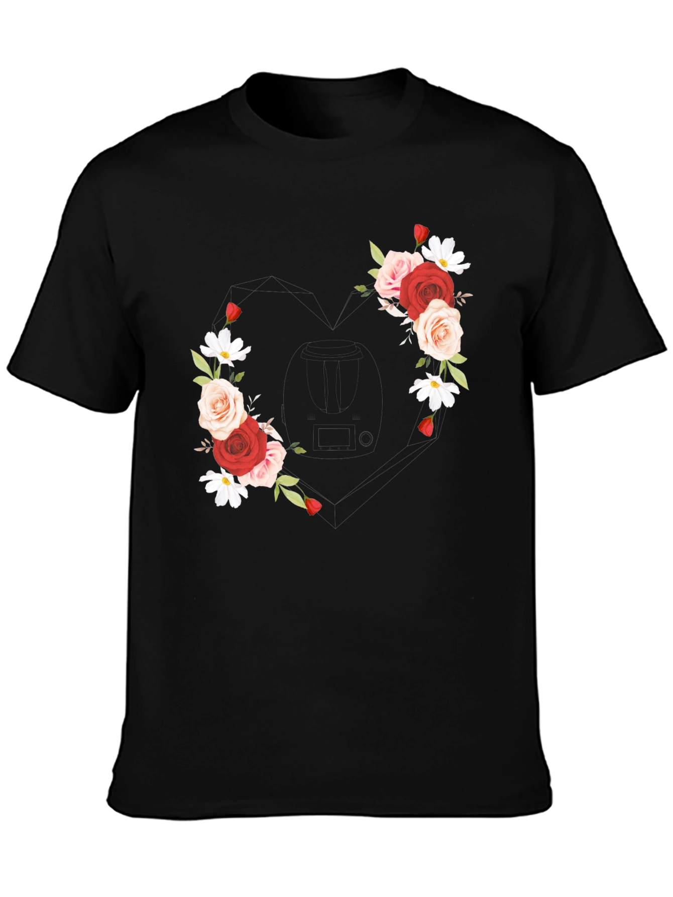 Floral Heart Tee - Romantic Graphic T-Shirt