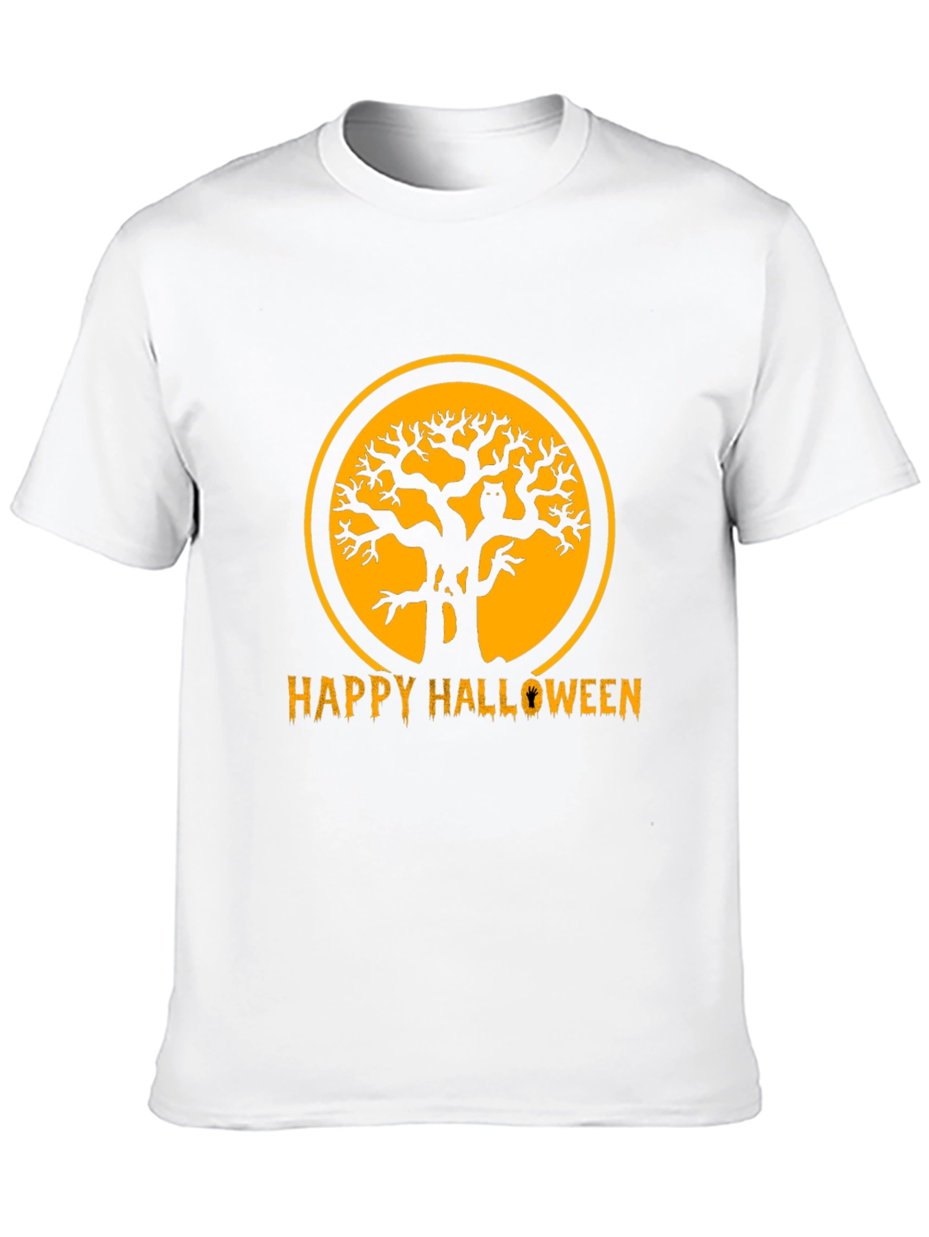 Halloween Tree Owl T-Shirt Black