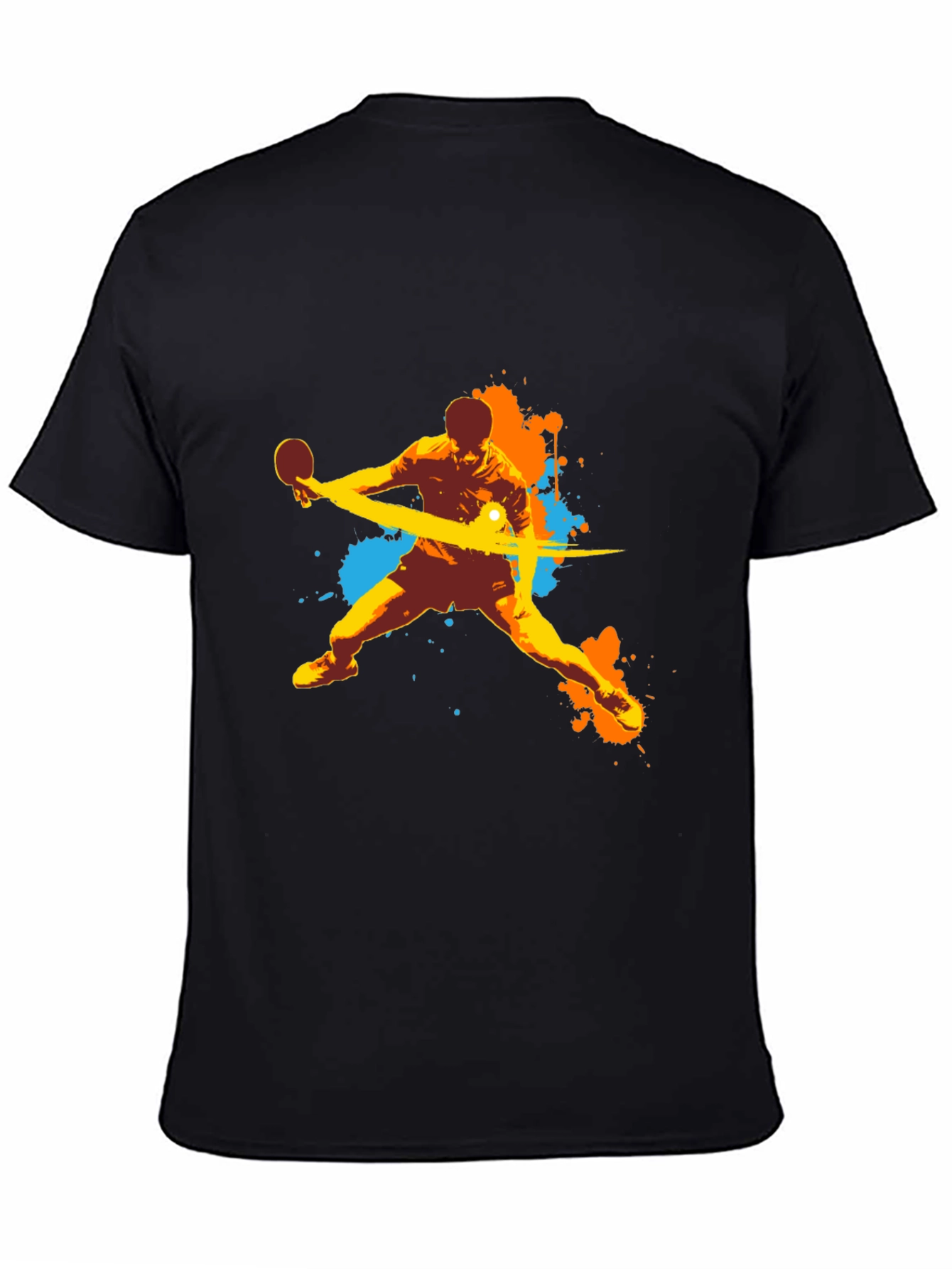 Cool Table Tennis Graphic Black T-Shirt