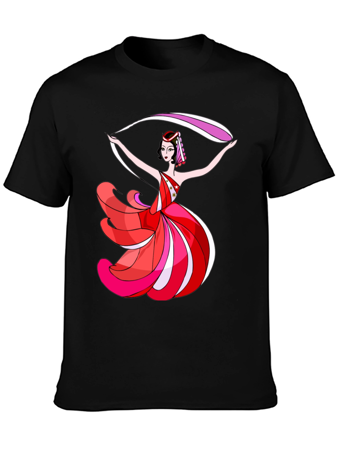 Dancing Woman Graphic Black T-Shirt