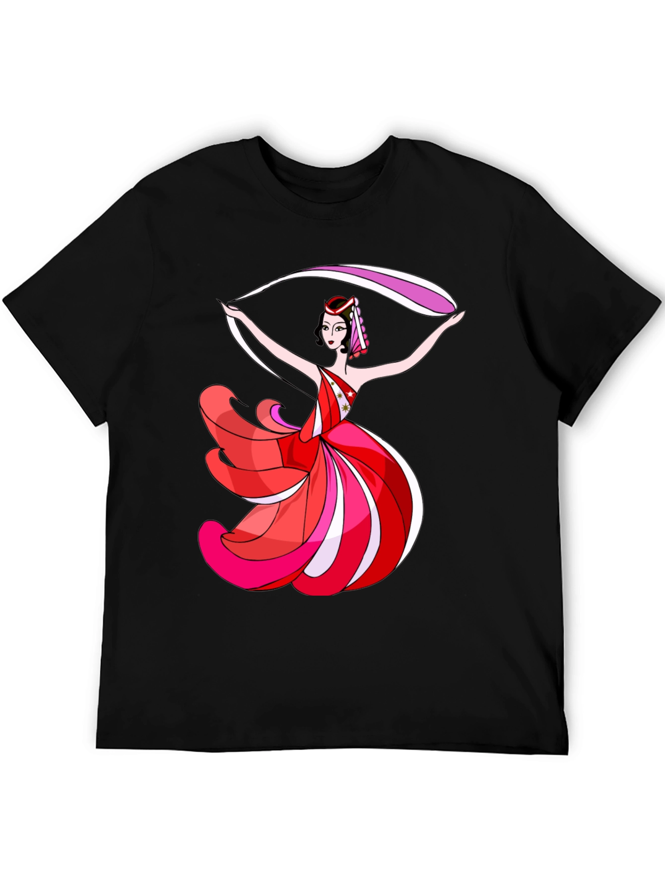 Dancing Woman Graphic Black T-Shirt