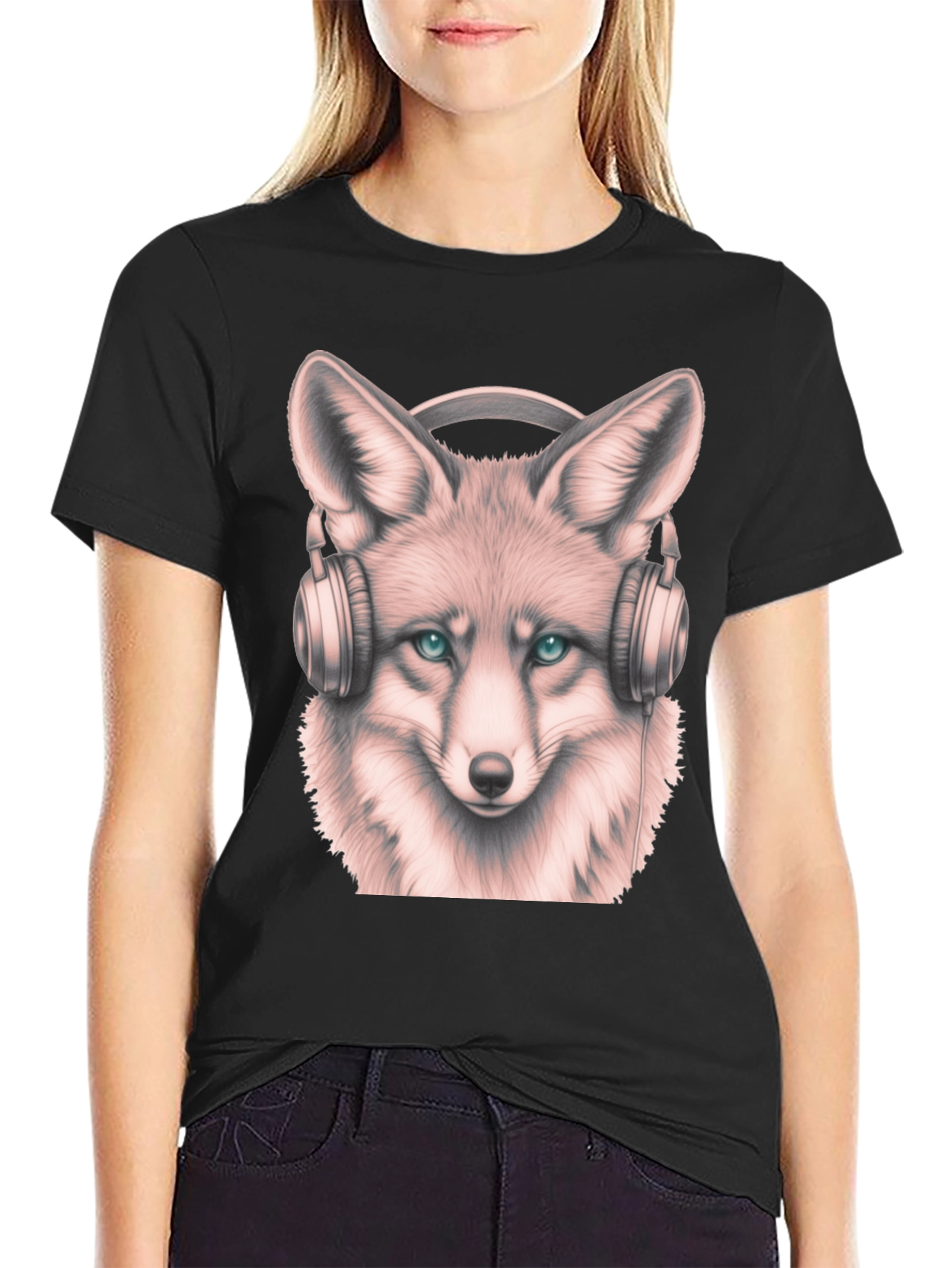 Fox with Headphones Graphic Tee