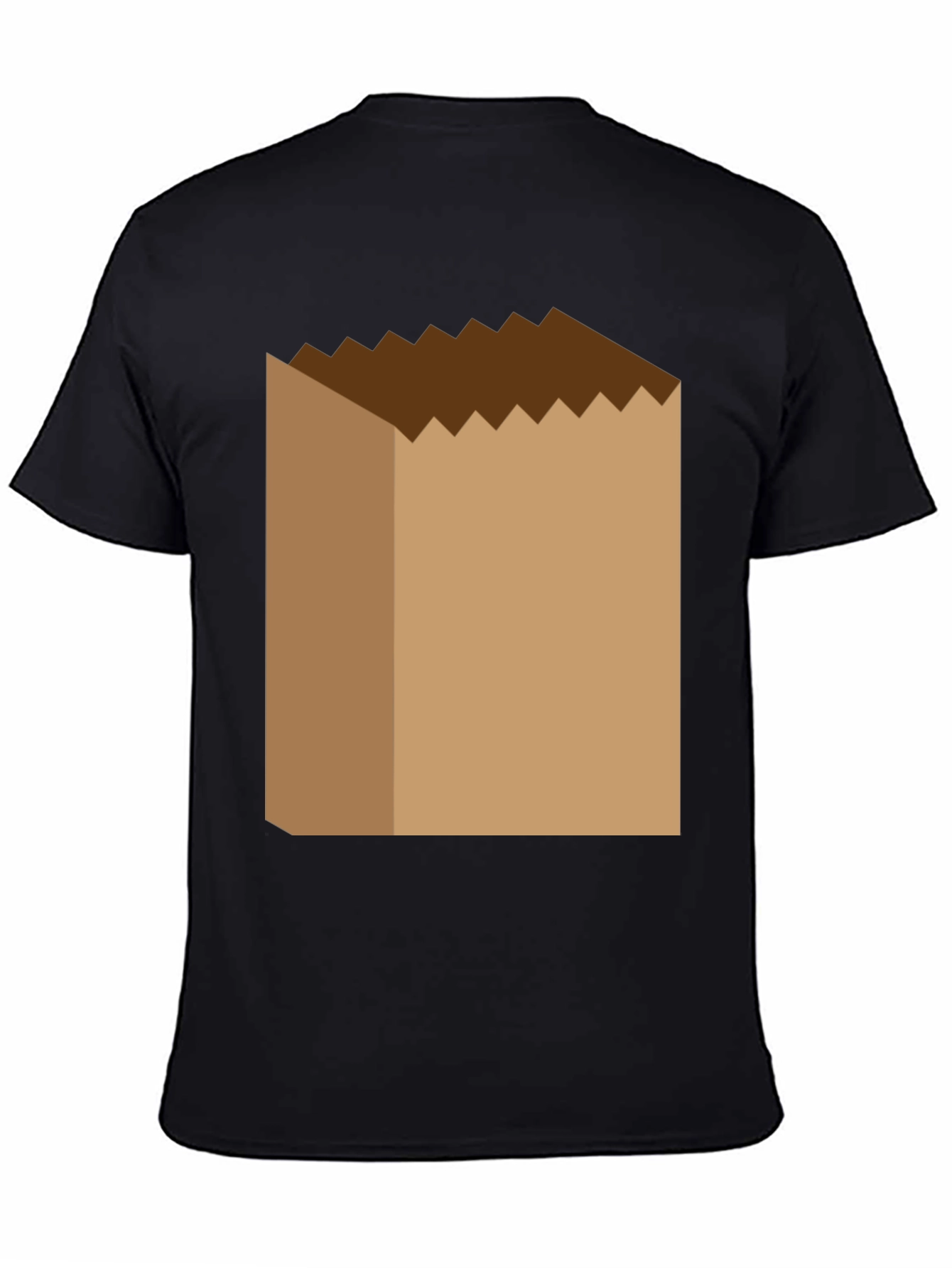 Novelty Paper Bag Graphic T-Shirt - Black
