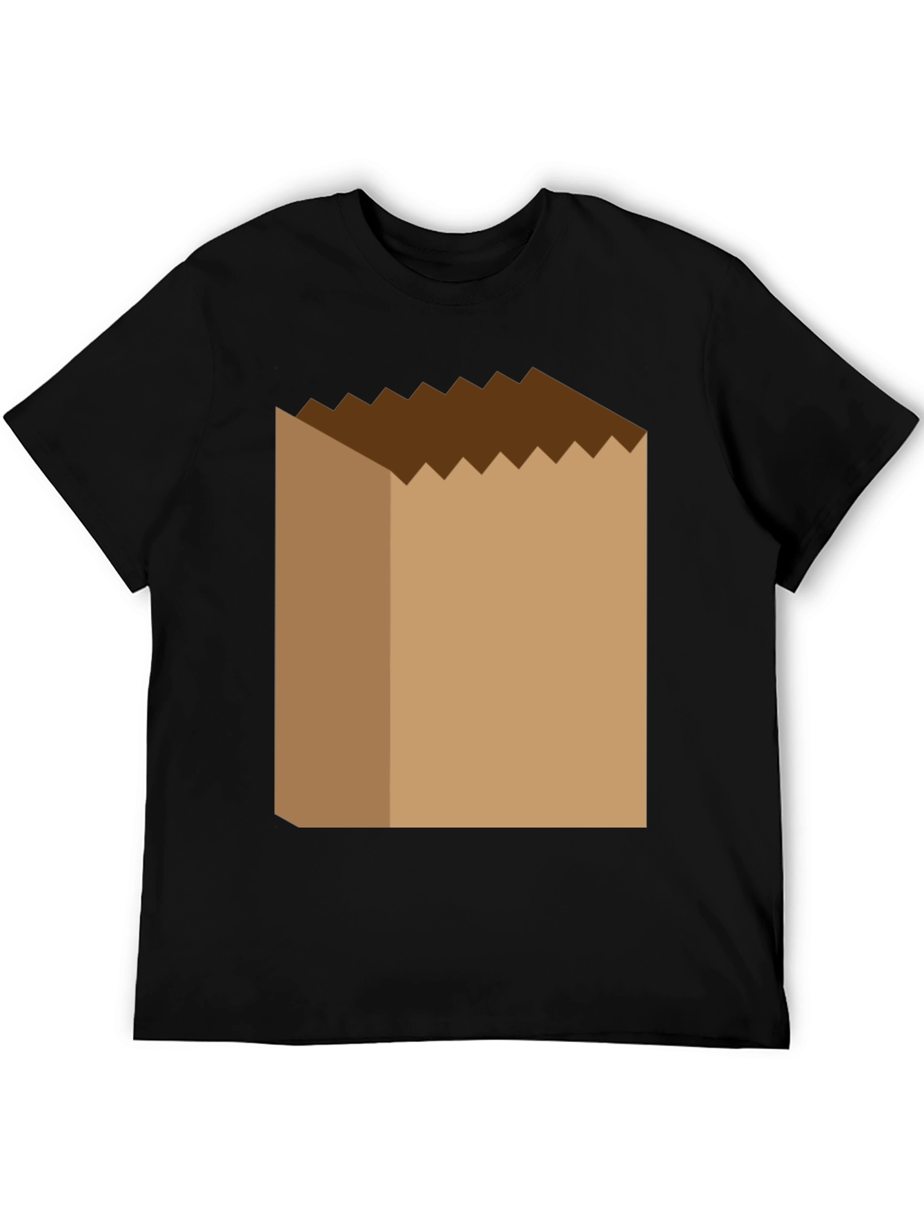 Novelty Paper Bag Graphic T-Shirt - Black