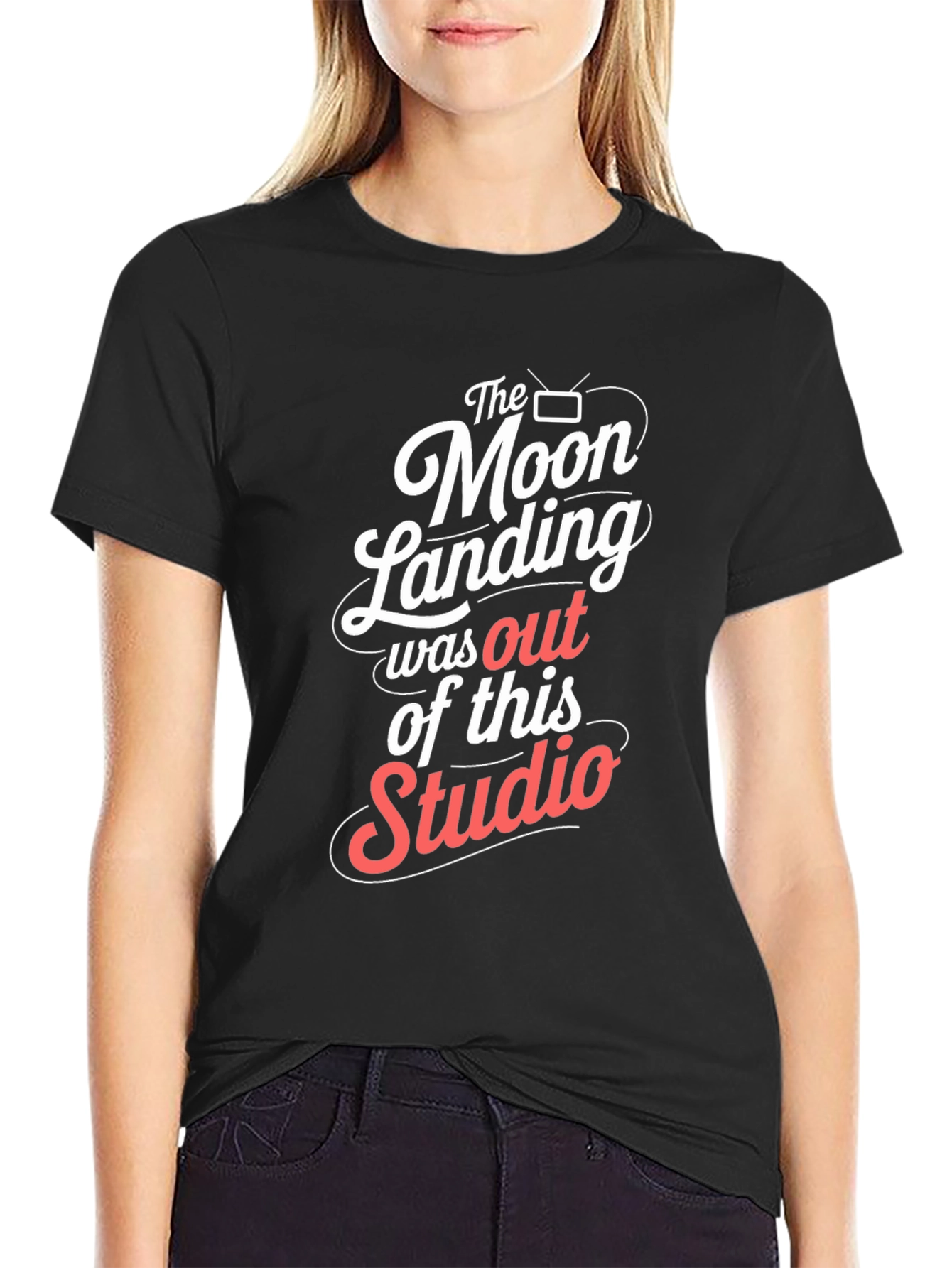Moon Landing Studio Graphic Tee - Black Cotton