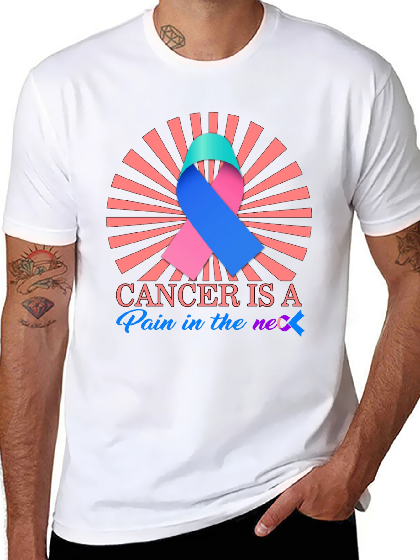 Cancer Awareness Ribbon Graphic Tee