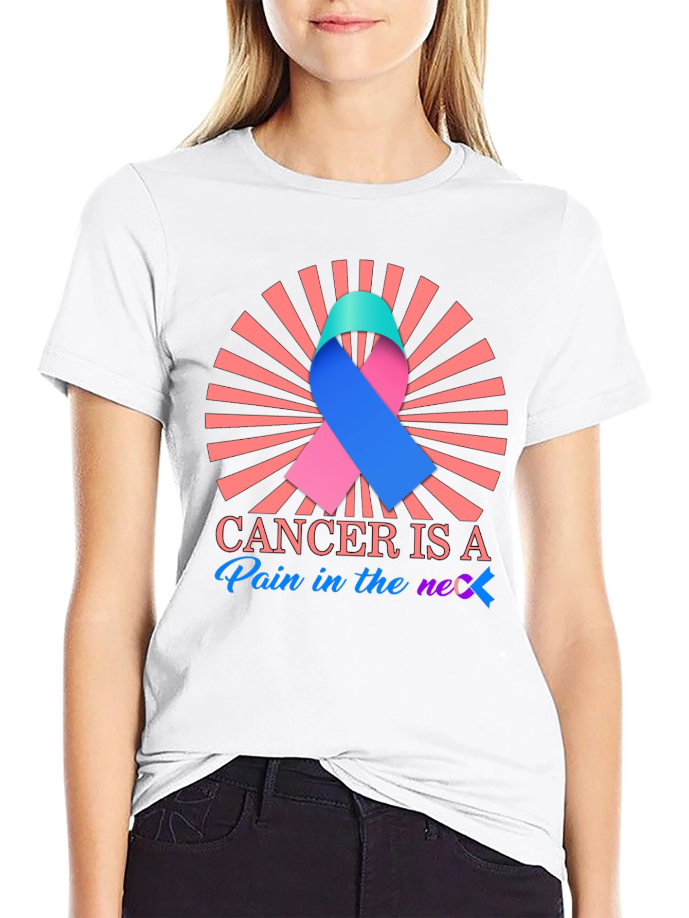 Cancer Awareness Ribbon Graphic Tee