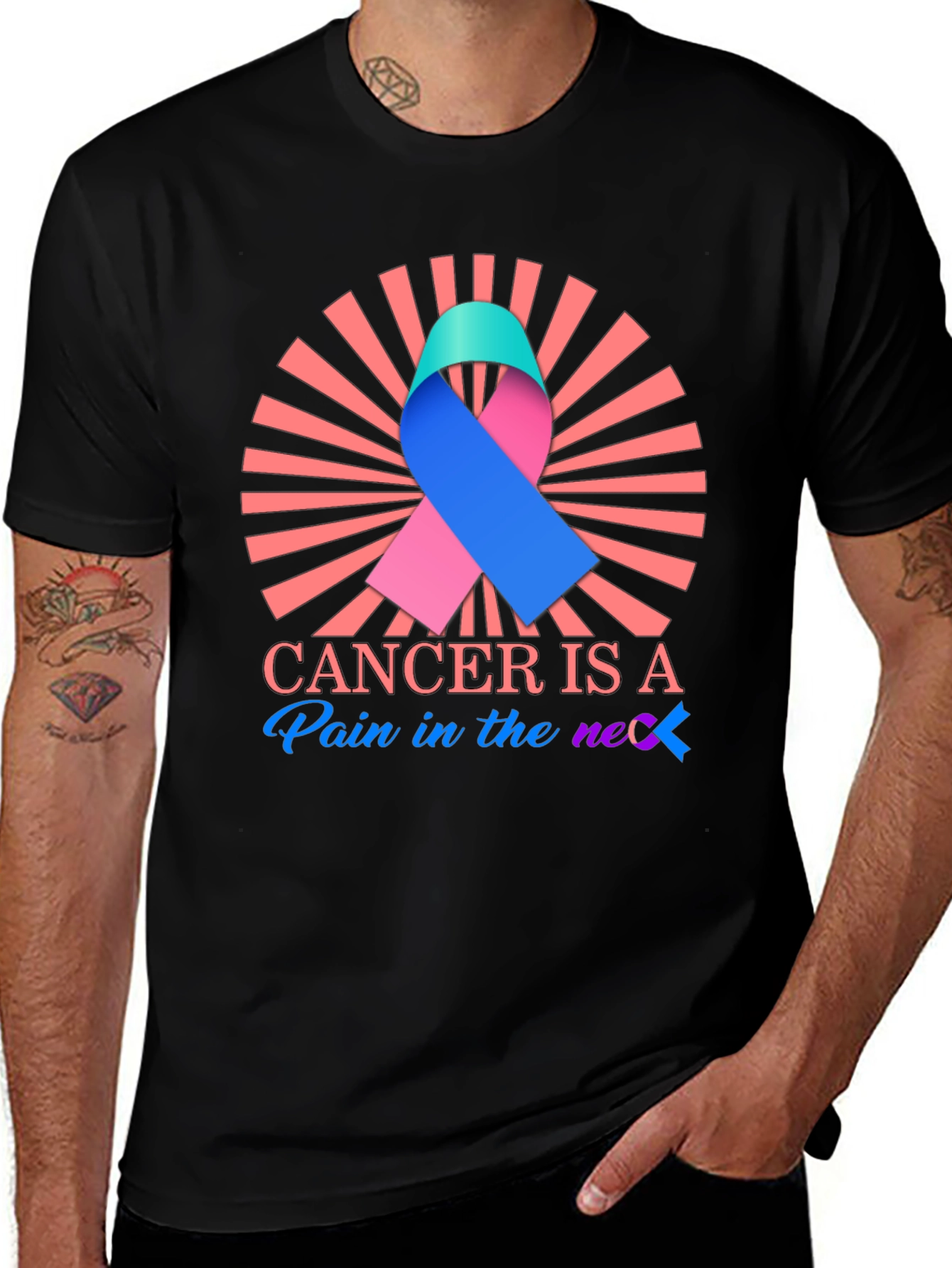 Cancer Awareness Ribbon Graphic Tee