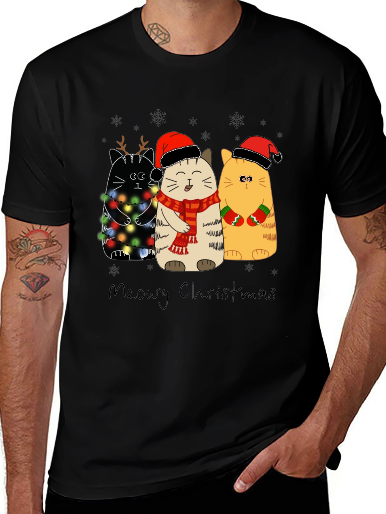 Meowy Christmas Cats Holiday T-Shirt