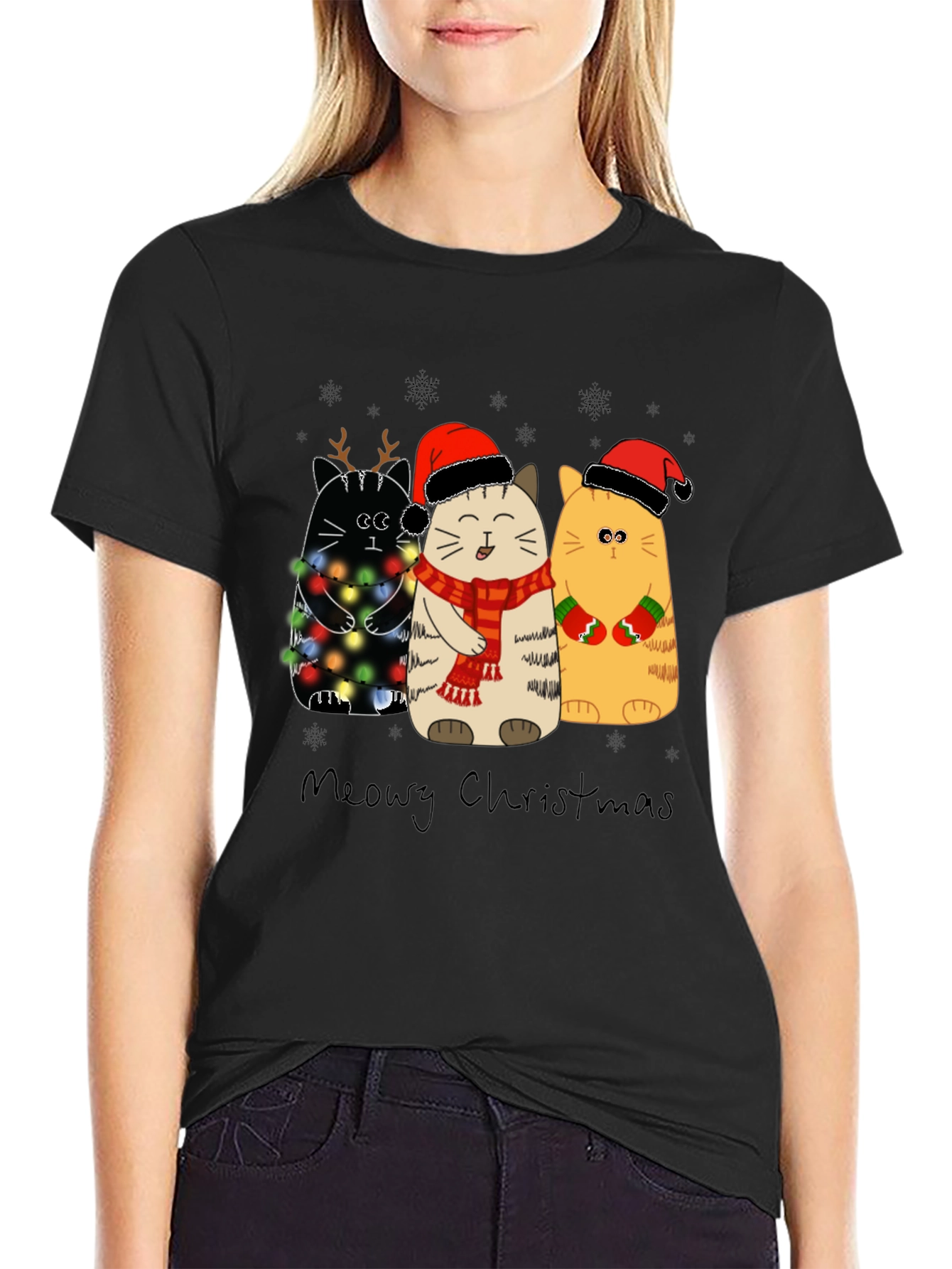Meowy Christmas Cats Holiday T-Shirt