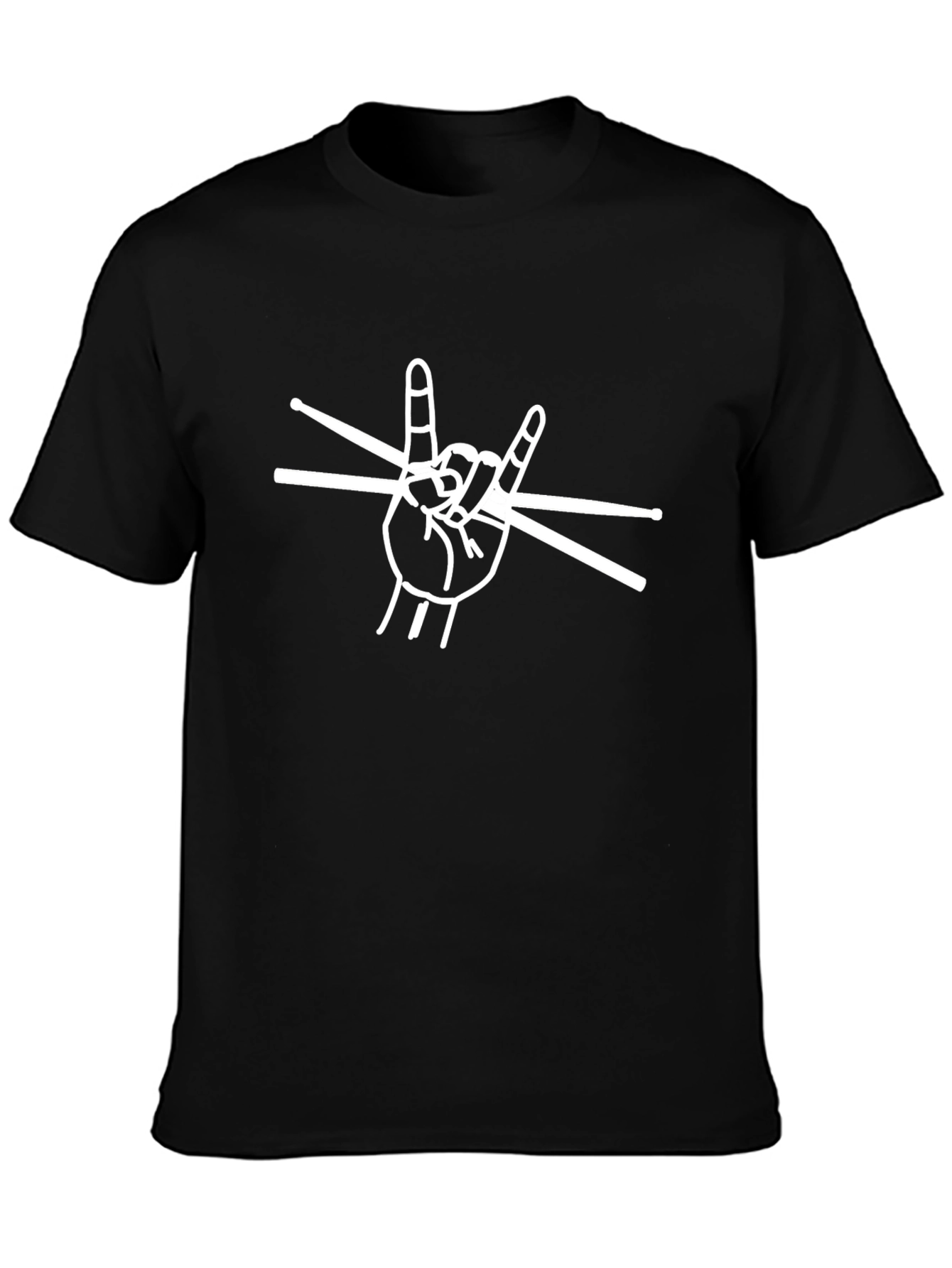 Rock On Drummer T-Shirt - Black Cotton Tee