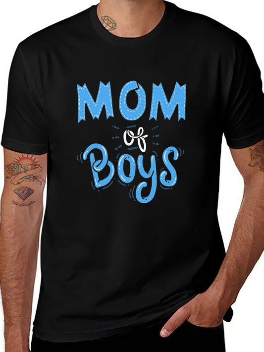 Mom of Boys Graphic Tee - Black Crewneck