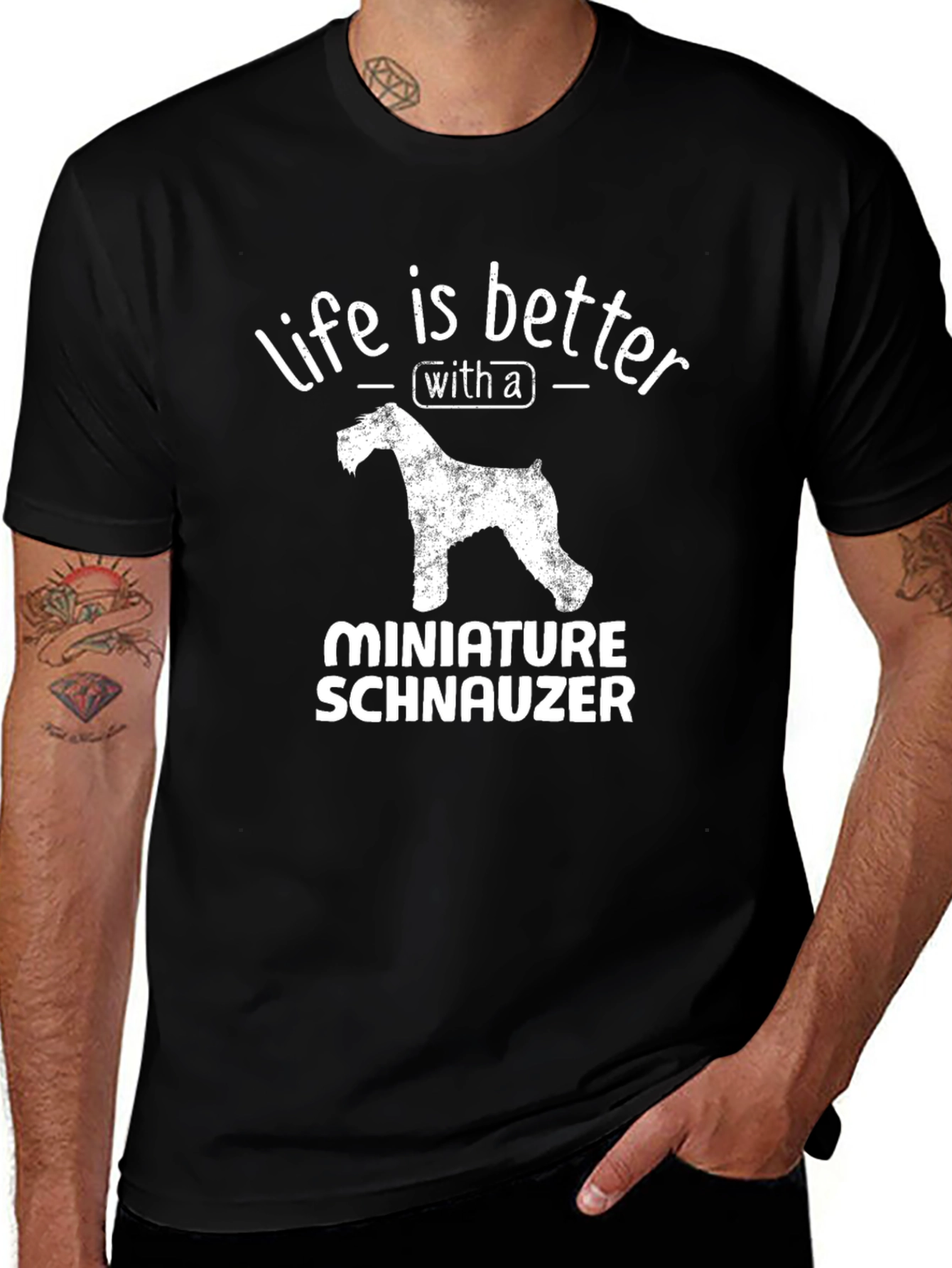 Miniature Schnauzer T-Shirt - Life is Better
