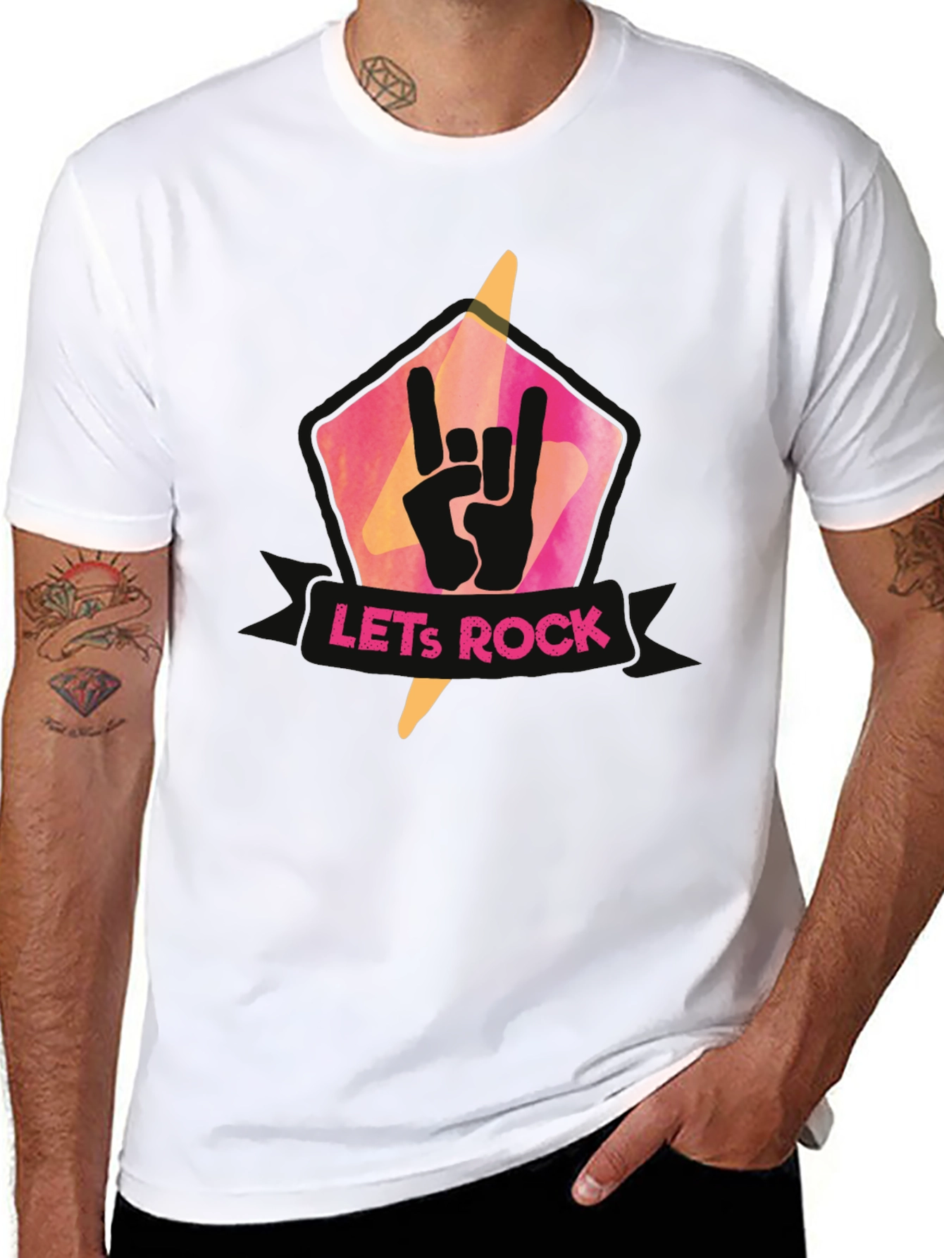 Lets Rock Graphic T-Shirt - Black