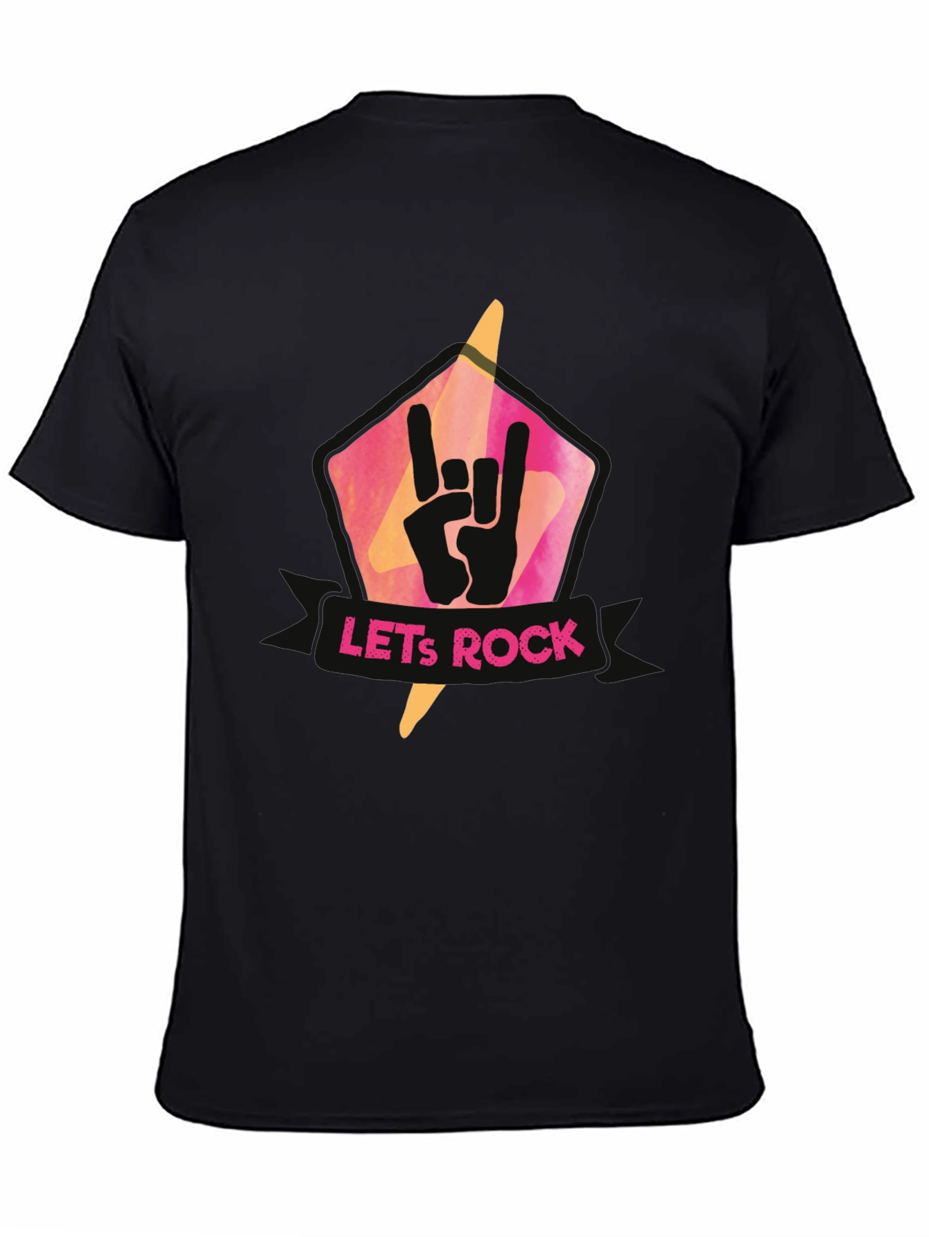 Lets Rock Graphic T-Shirt - Black