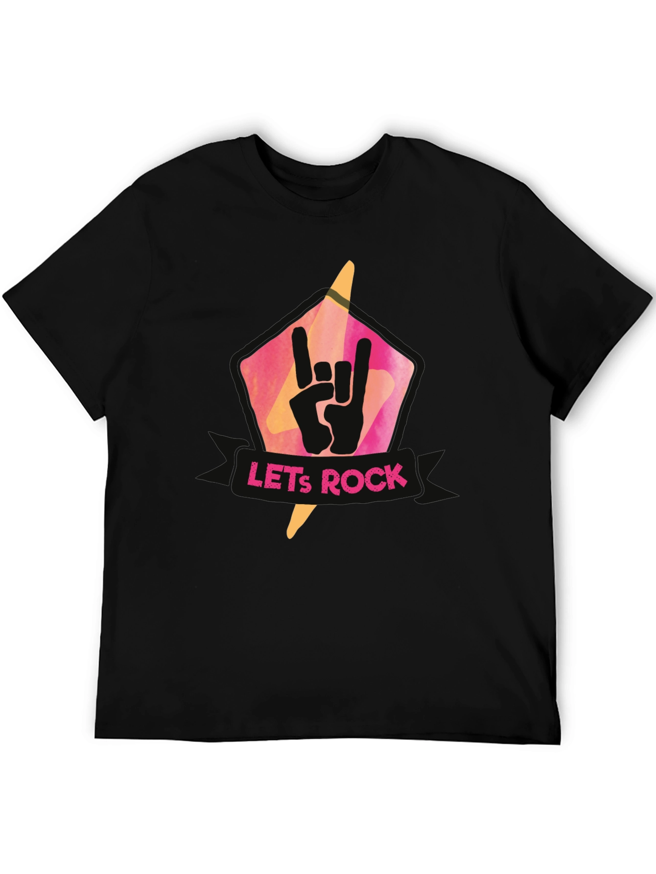 Lets Rock Graphic T-Shirt - Black