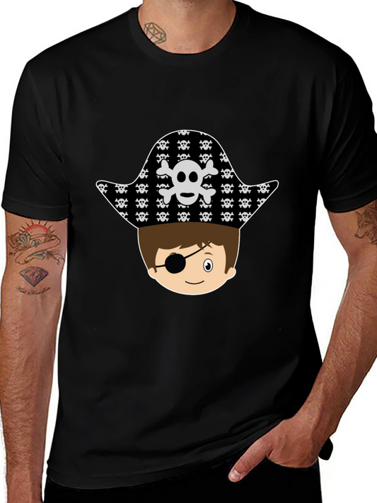 Pirate Boy Graphic T-Shirt - Black Cotton Tee