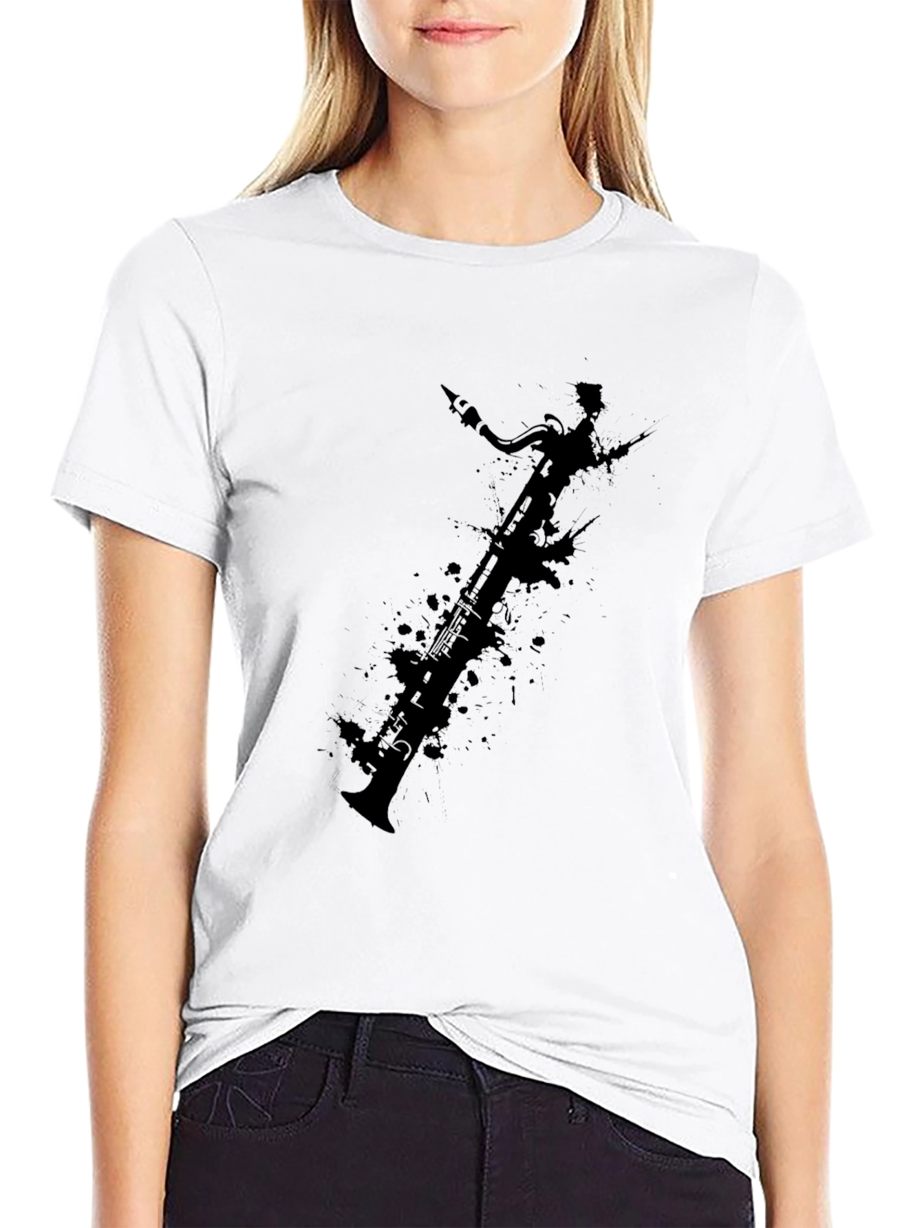Bassoon Silhouette Black T-Shirt - Music Lover Tee