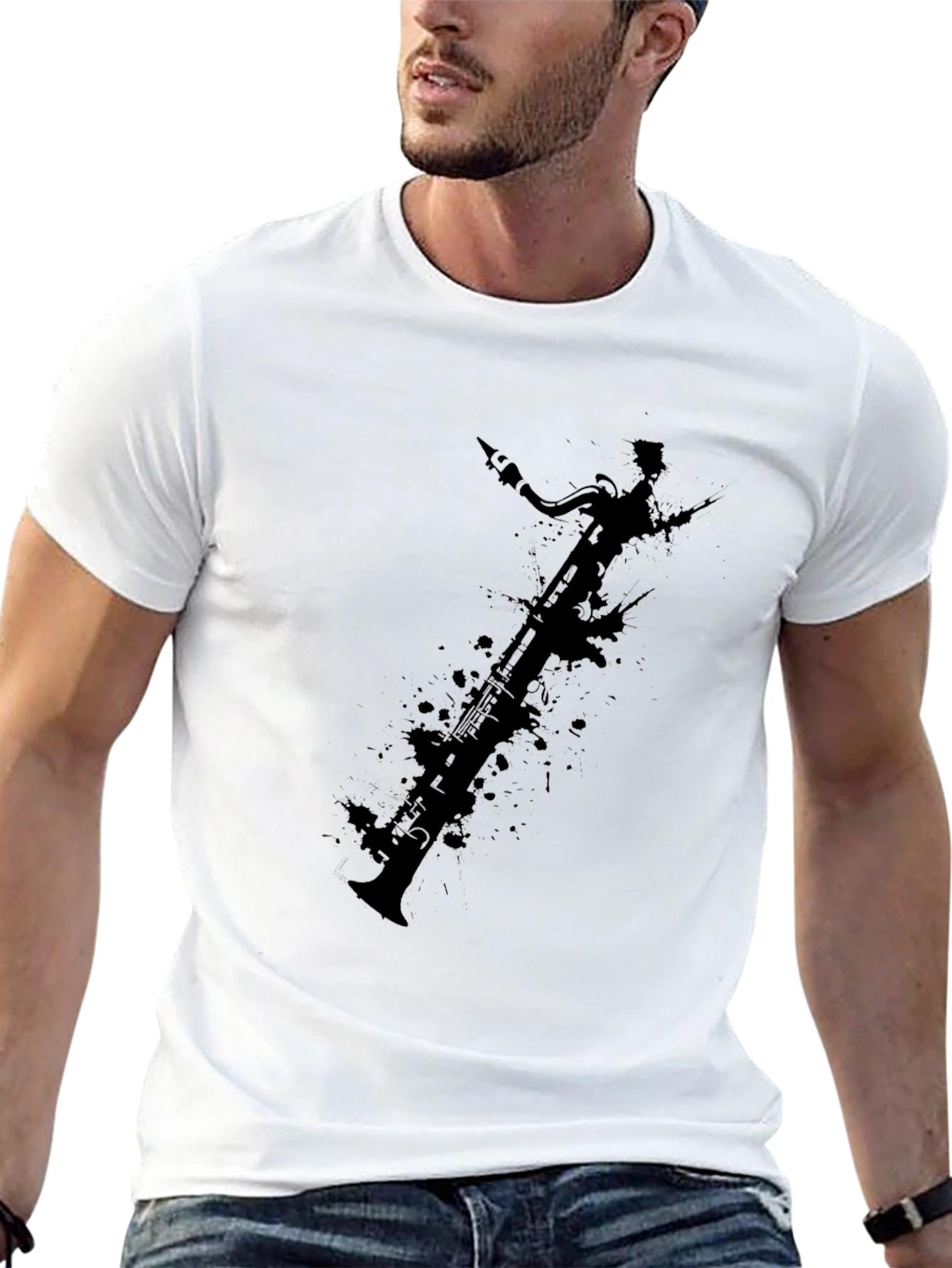 Bassoon Silhouette Black T-Shirt - Music Lover Tee