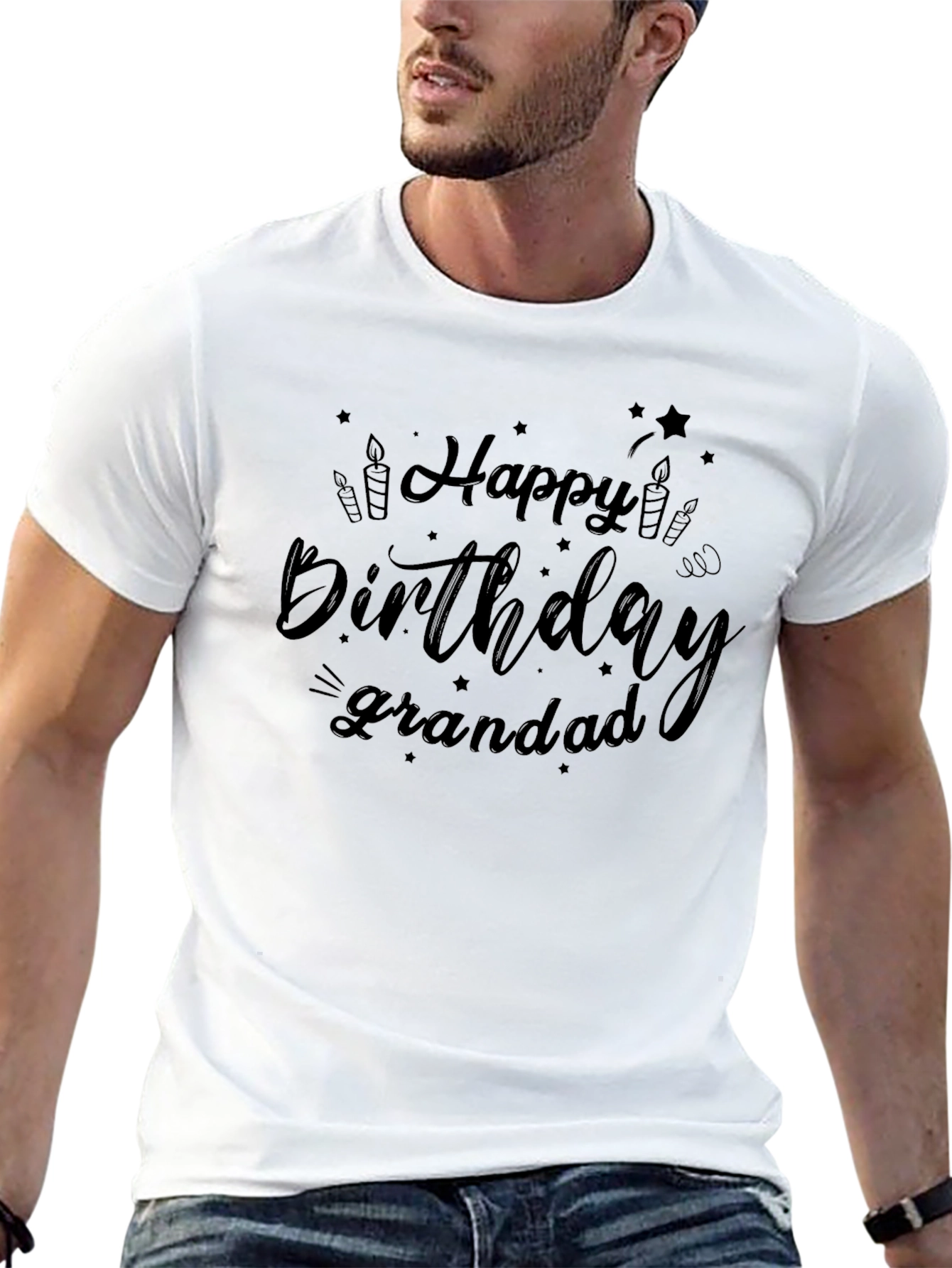 Happy Birthday Grandad Black T-Shirt