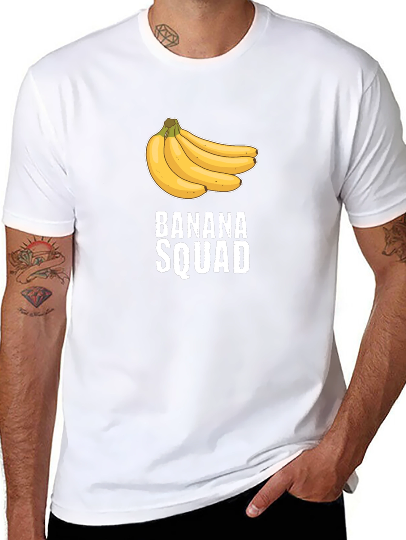 Banana Squad Graphic T-Shirt - Black Crew Neck Tee