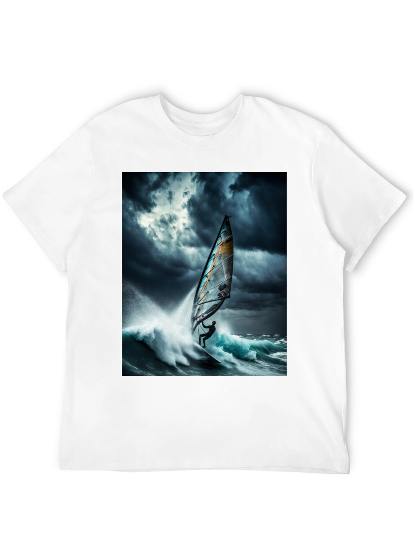 Windsurfing Waves T-Shirt - Black