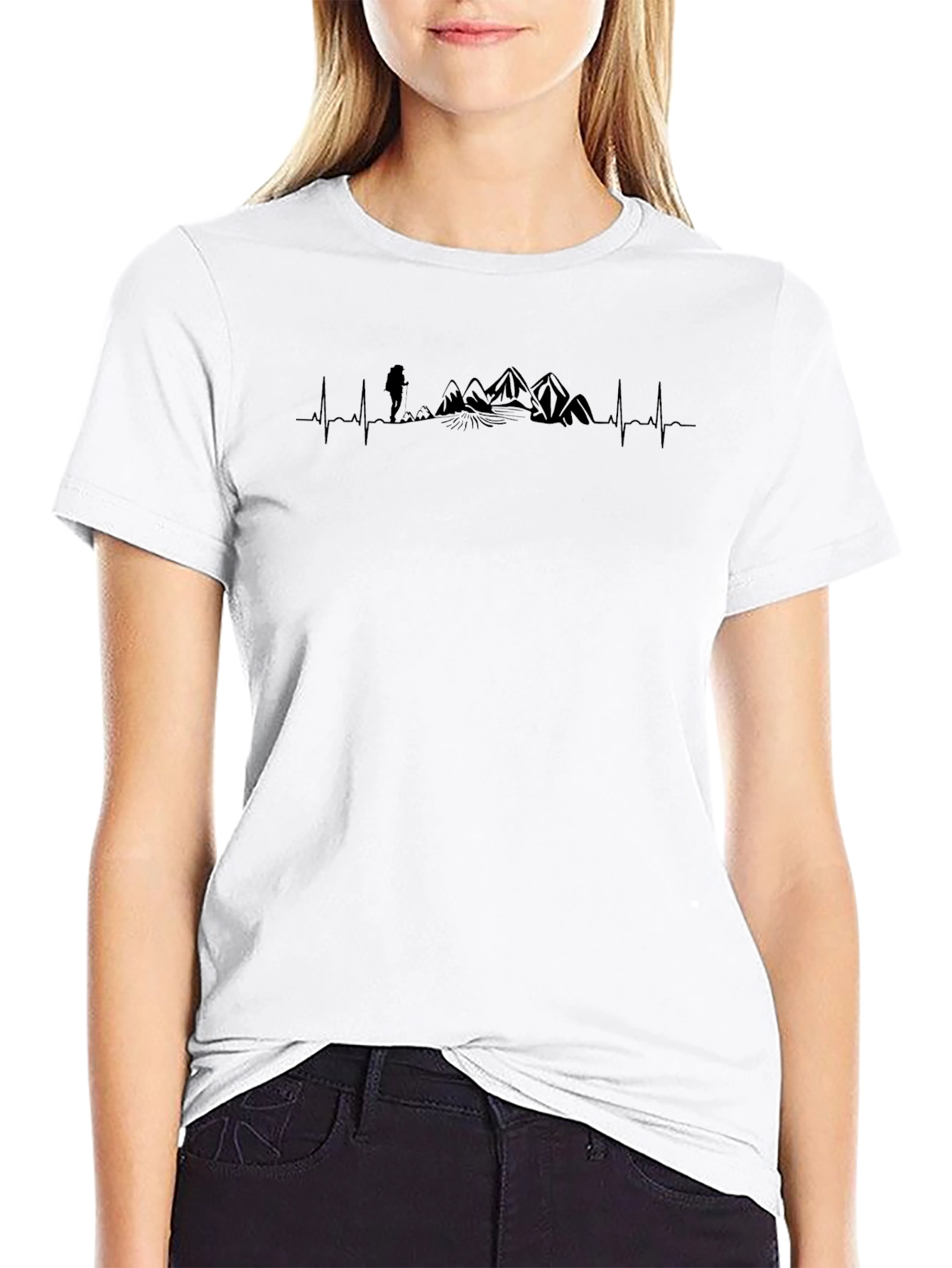 Hiking Heartbeat T-Shirt - Mountain Adventure Tee