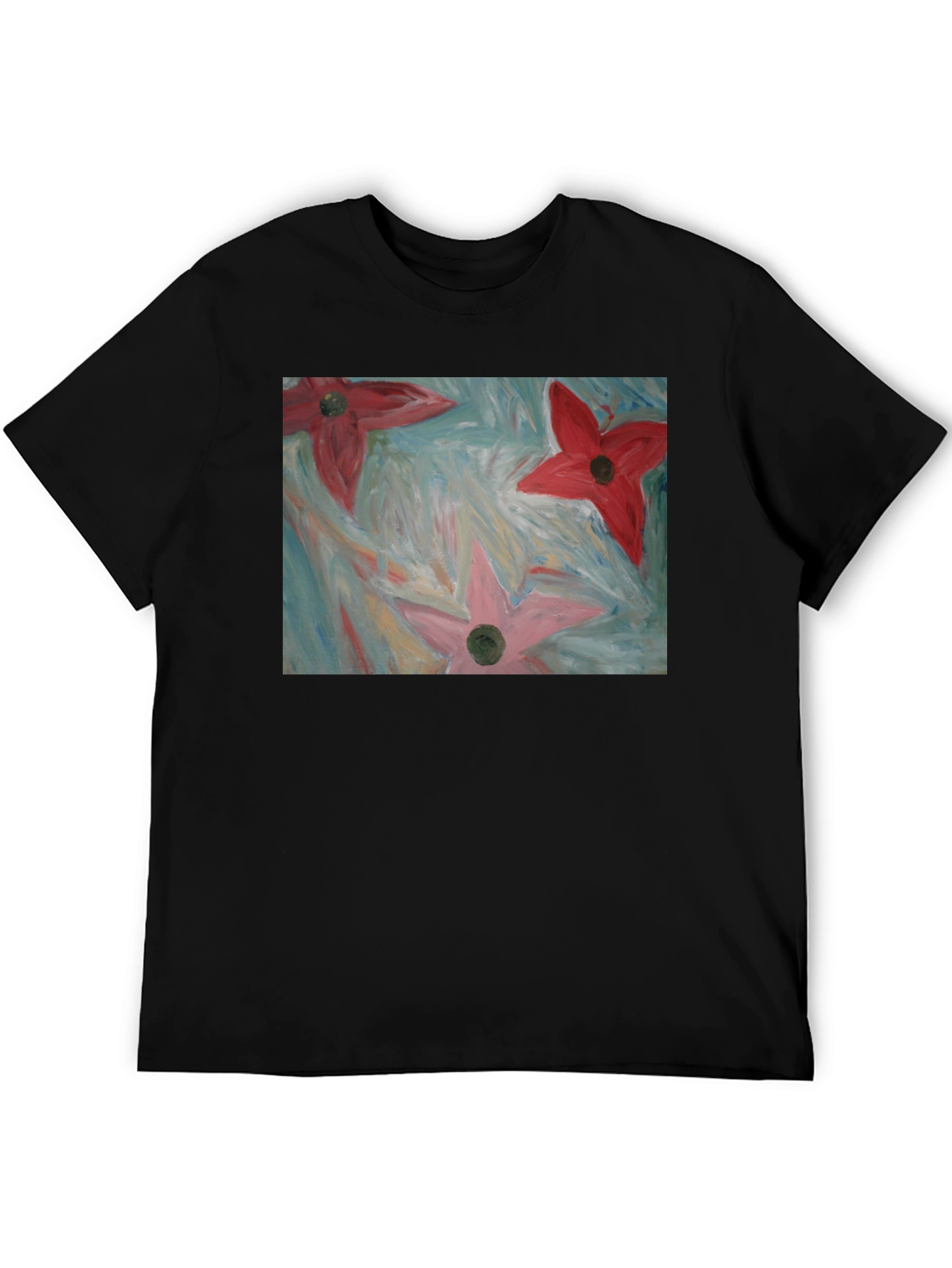 Floral Art Print Tee - Modern Graphic T-Shirt
