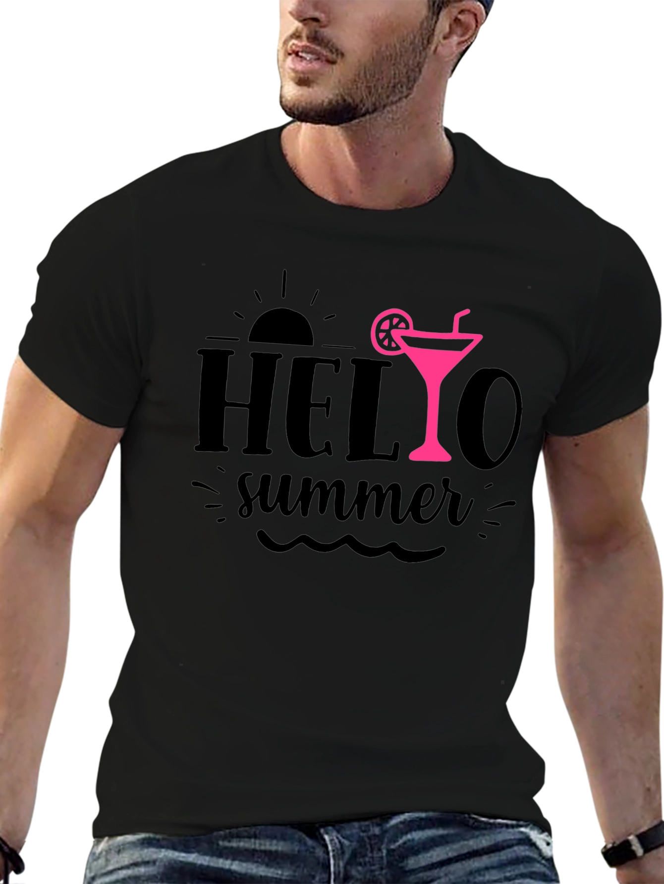 Hello Summer Black T-Shirt