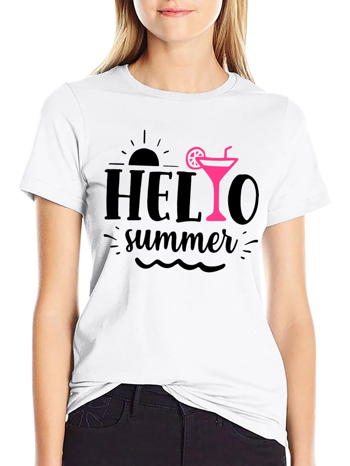 Hello Summer Black T-Shirt