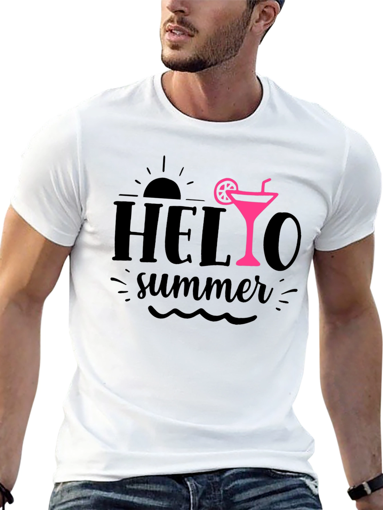 Hello Summer Black T-Shirt