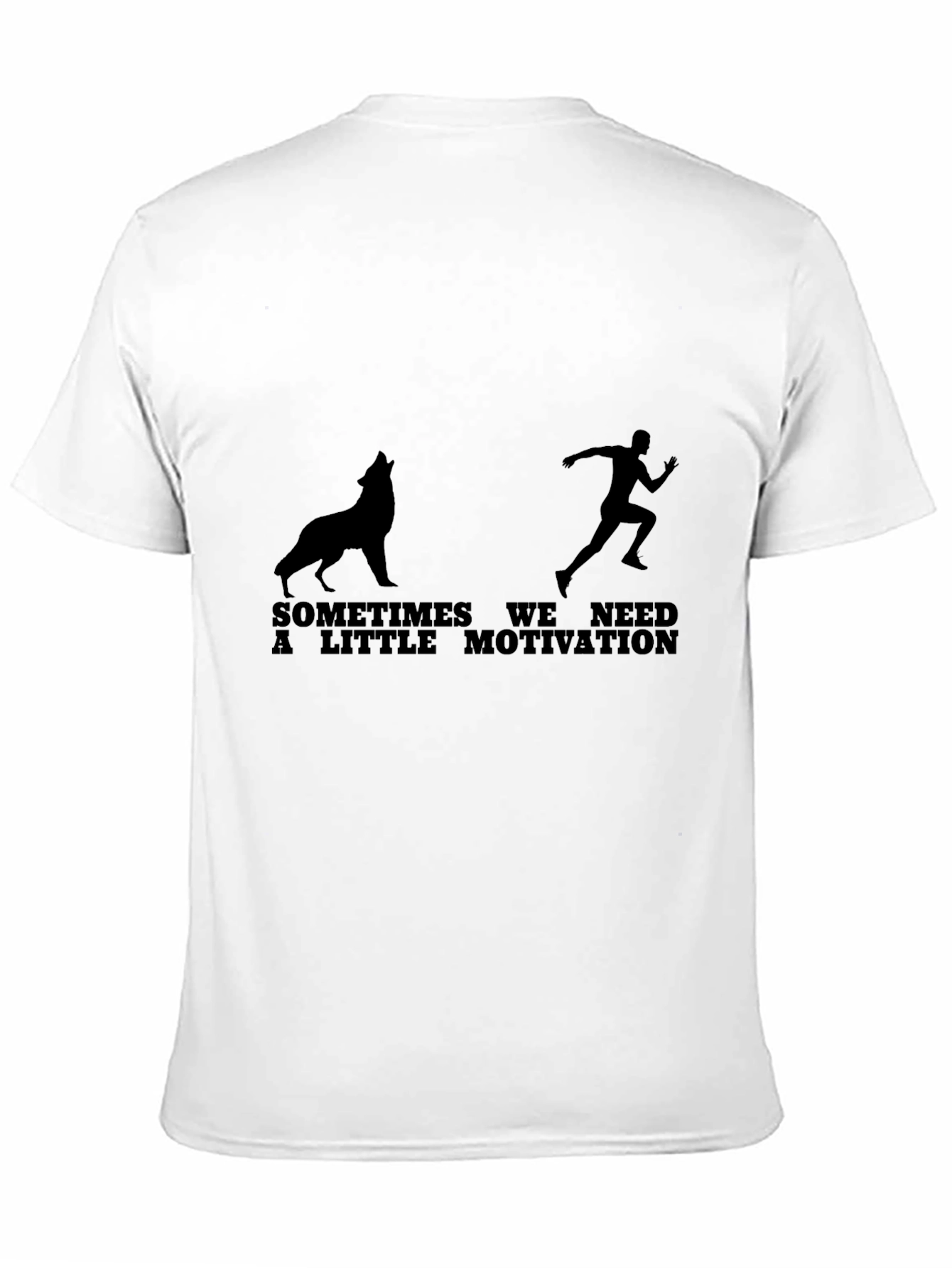 Motivation Graphic Tee - Wolf & Runner Black T-Shirt