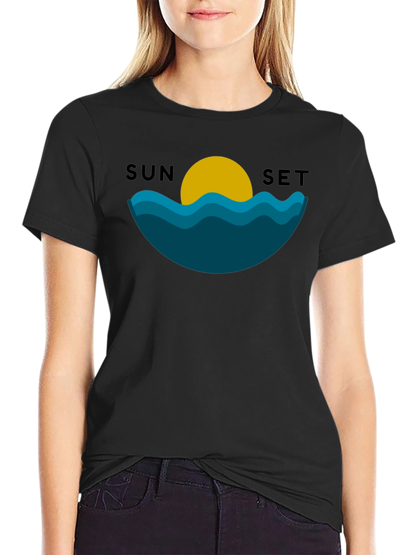 Sunset Graphic Black T-Shirt