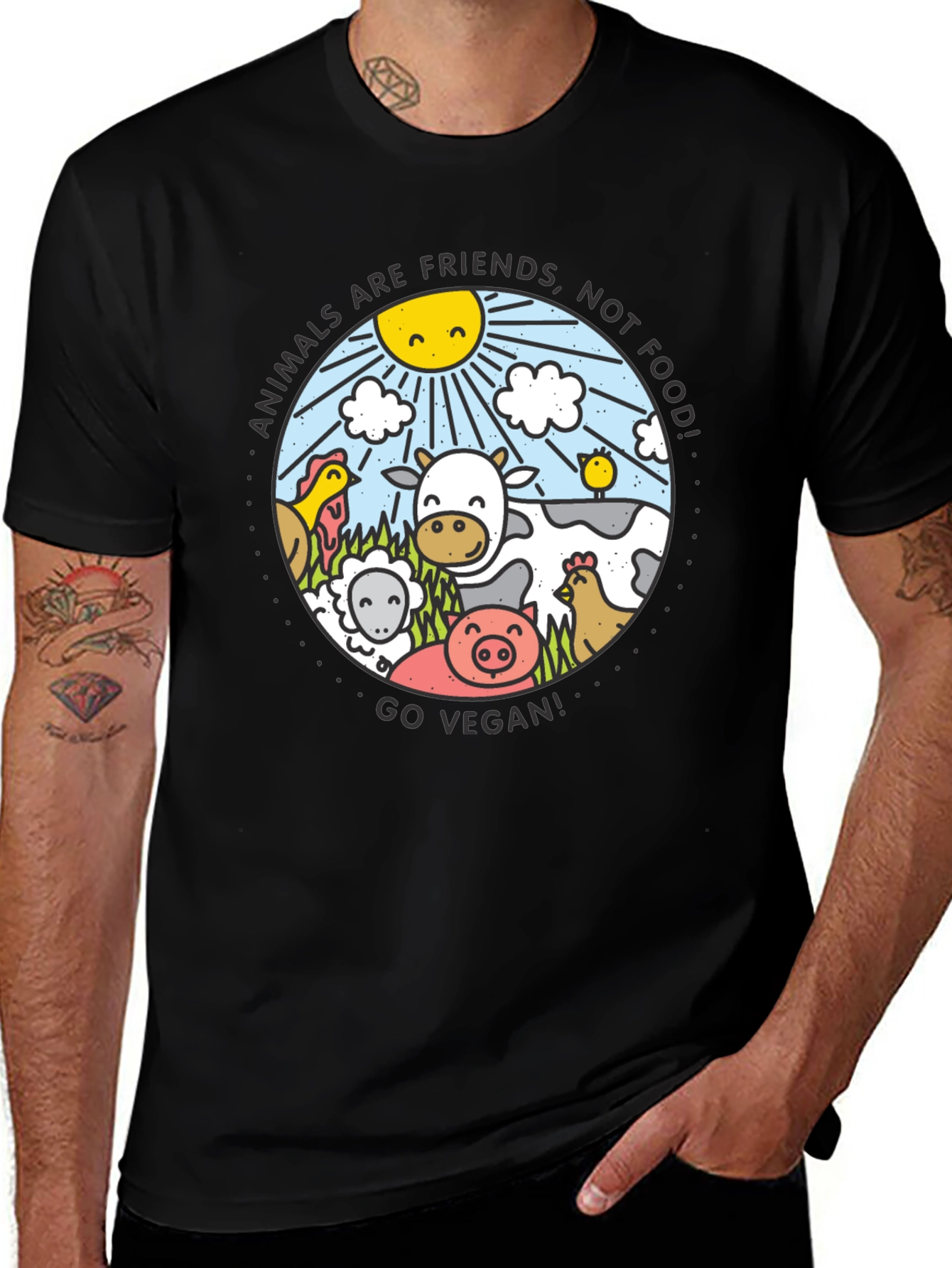 Vegan Life T-Shirt: Animals Are Friends