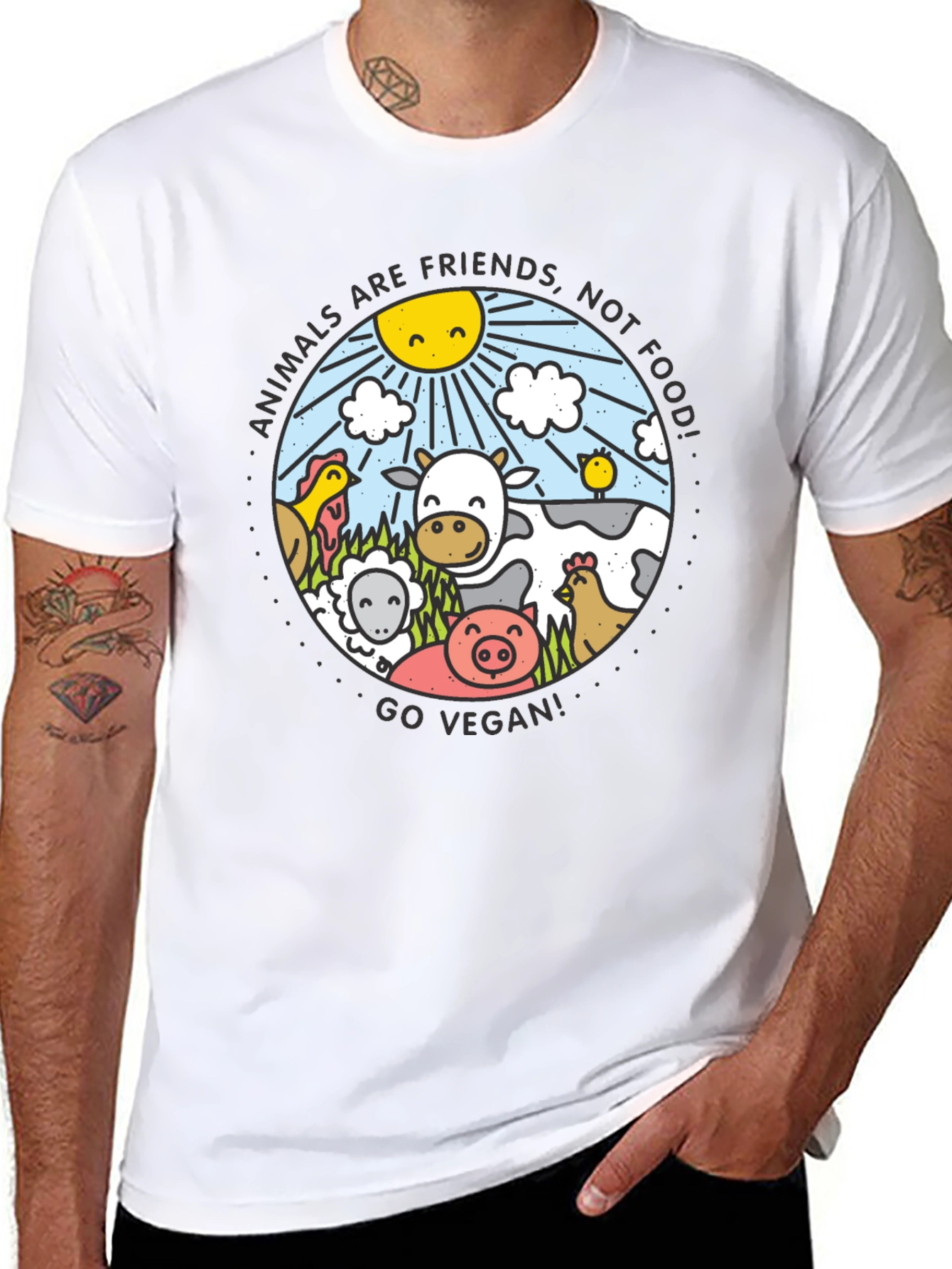 Vegan Life T-Shirt: Animals Are Friends