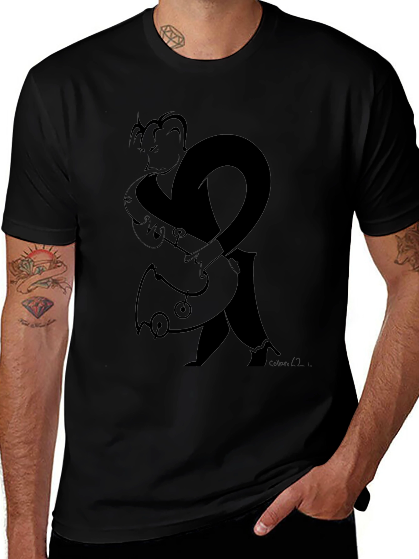 Saxophone Player Graphic Tee - Black