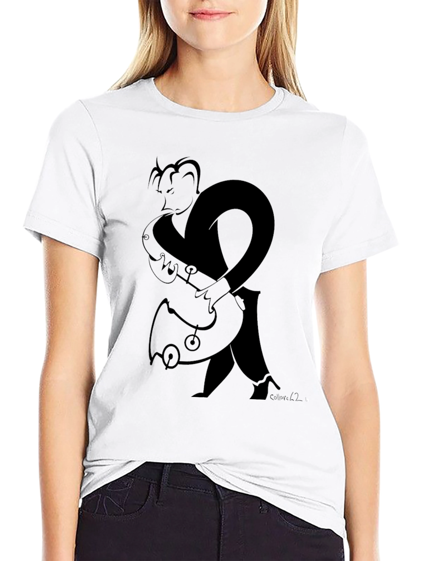 Saxophone Player Graphic Tee - Black