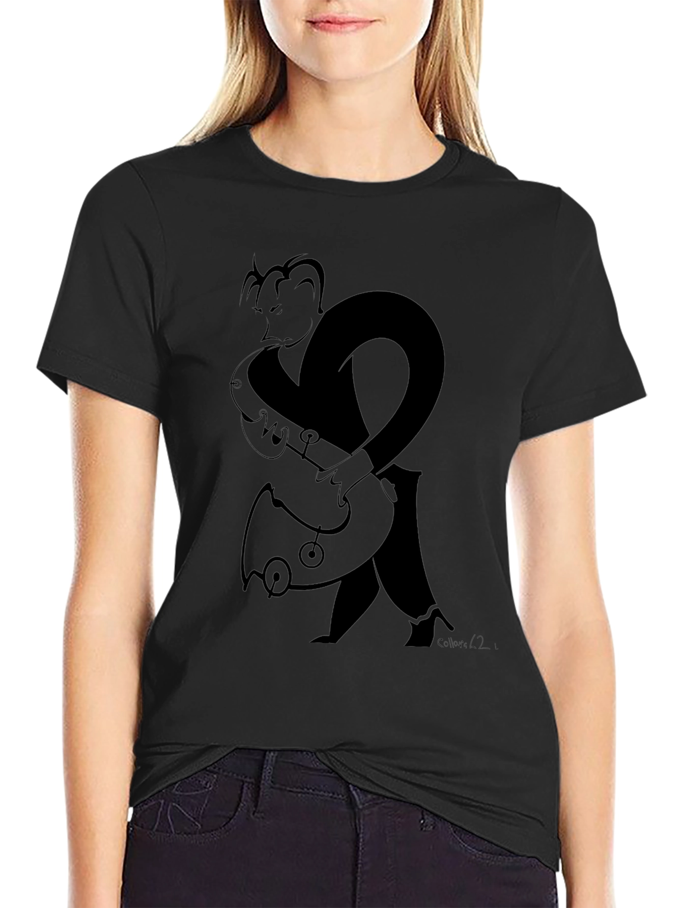 Saxophone Player Graphic Tee - Black