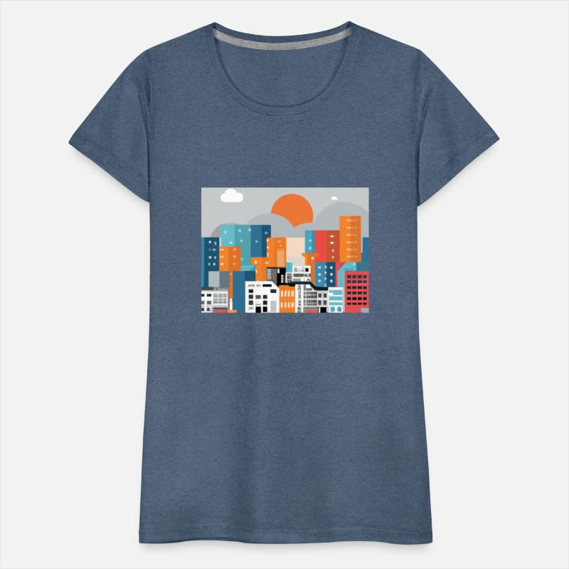 A city landscape in flat design