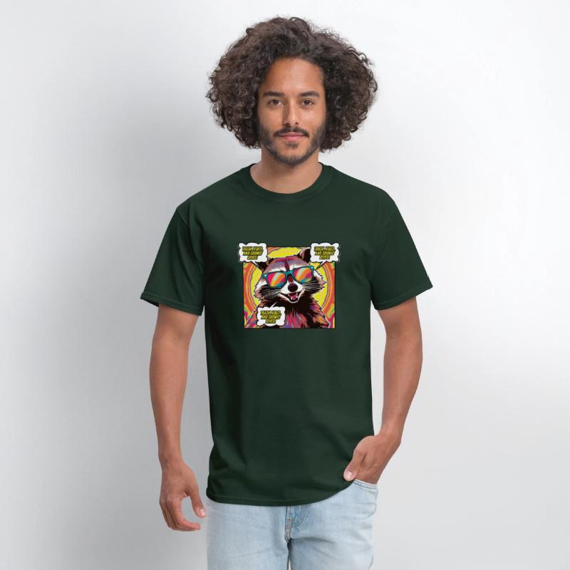 A Psychedelic Trash Advocate Raccoon