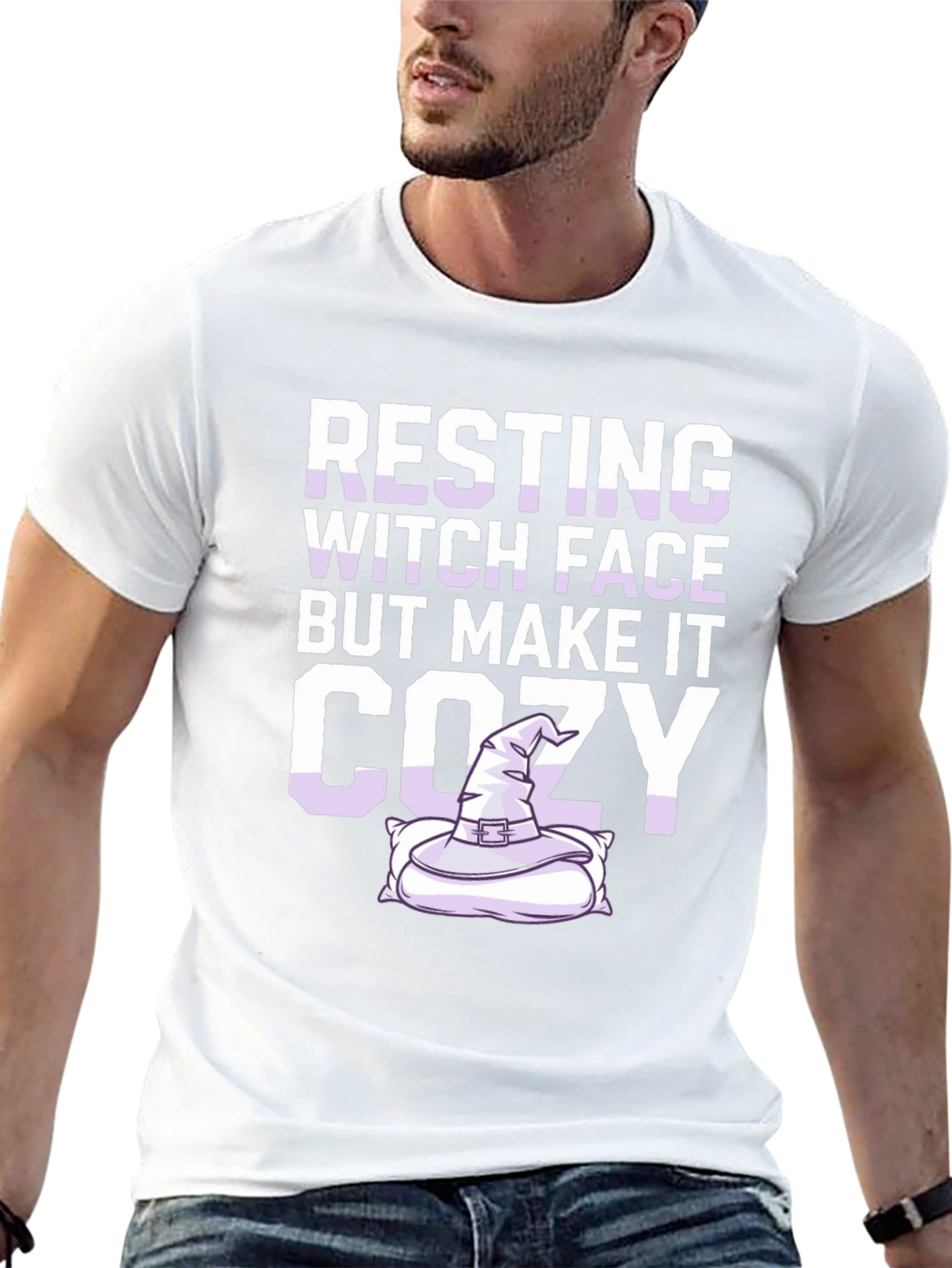 Resting Witch Face Cozy T-Shirt - Halloween Apparel