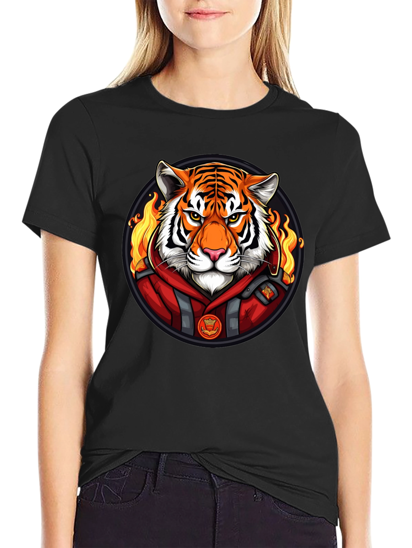 Fiery Tiger Graphic Tee - Cool Animal Print