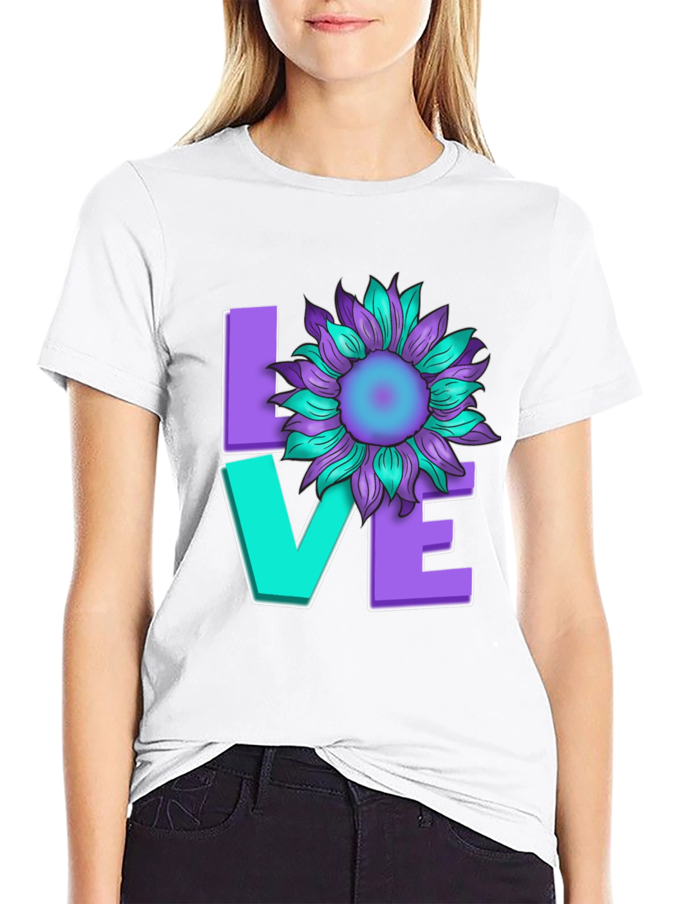 Love Sunflower Graphic T-Shirt